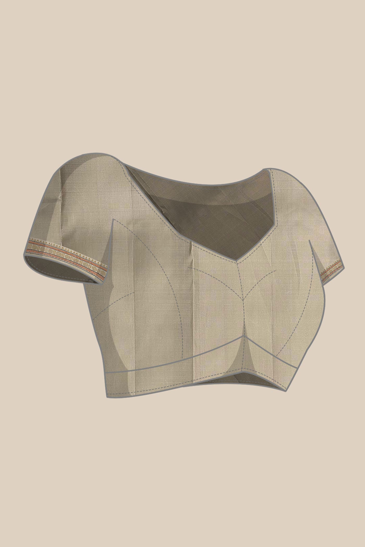 Beige Kanchipuram Silk Saree
