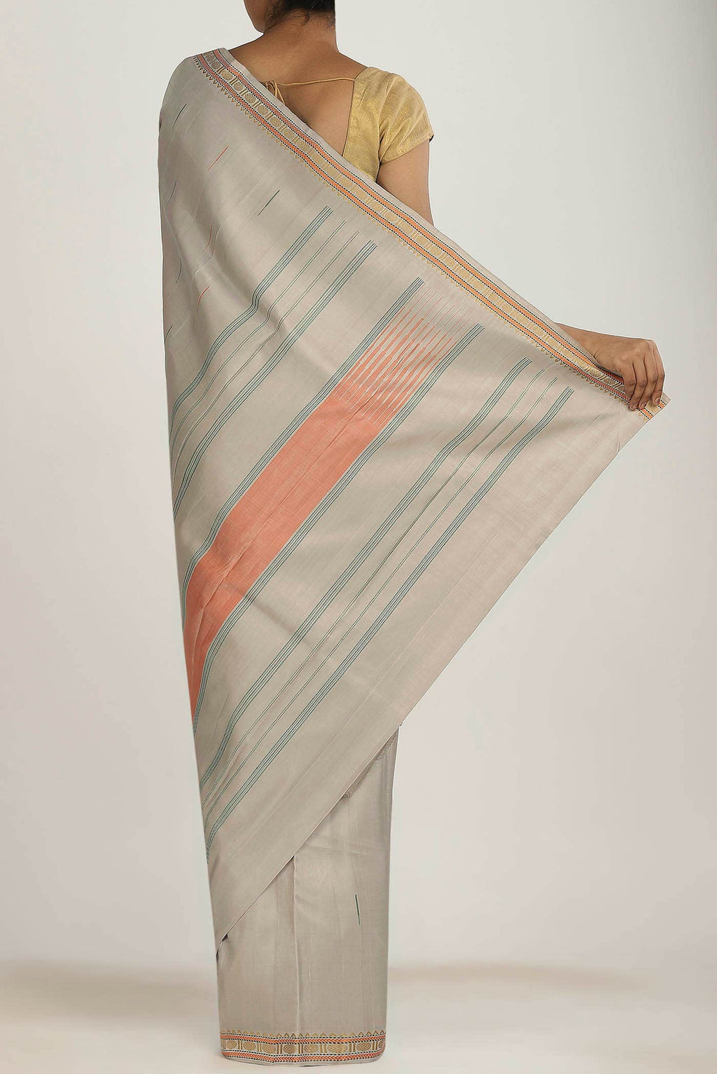 Beige Kanchipuram Silk Saree