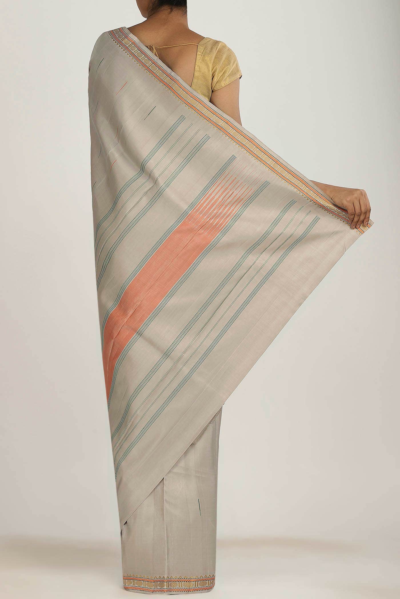 Beige Kanchipuram Silk Saree