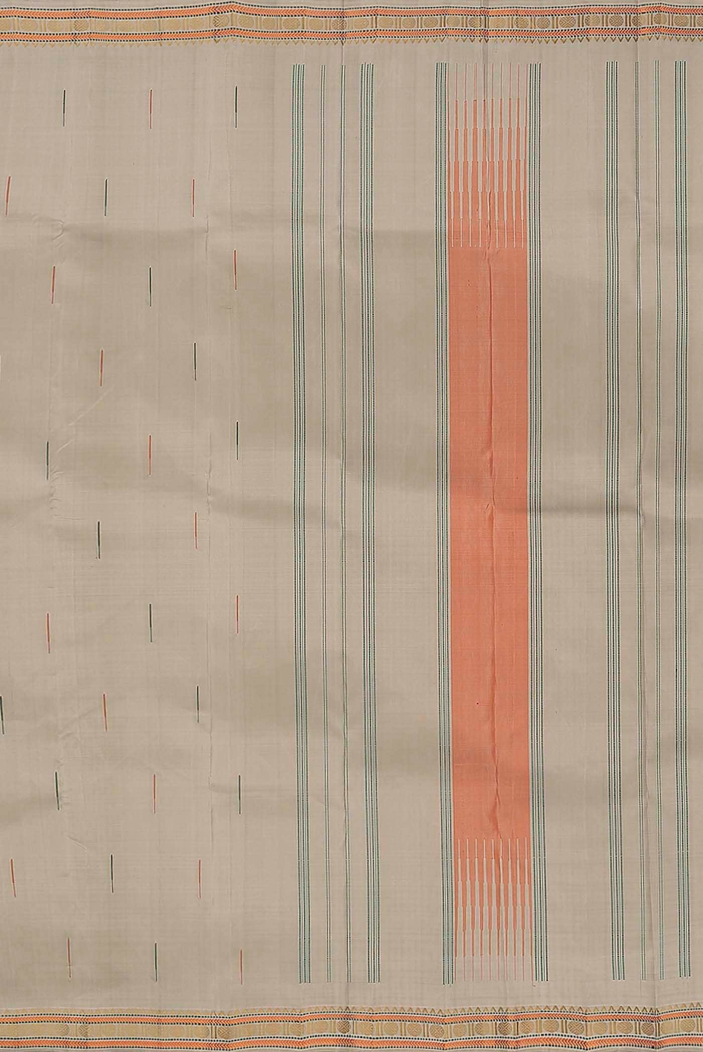 Beige Kanchipuram Silk Saree