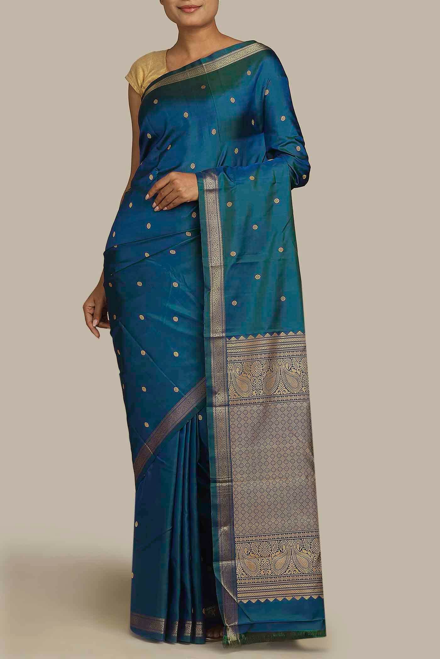 Blue Kanchipuram Silk Saree