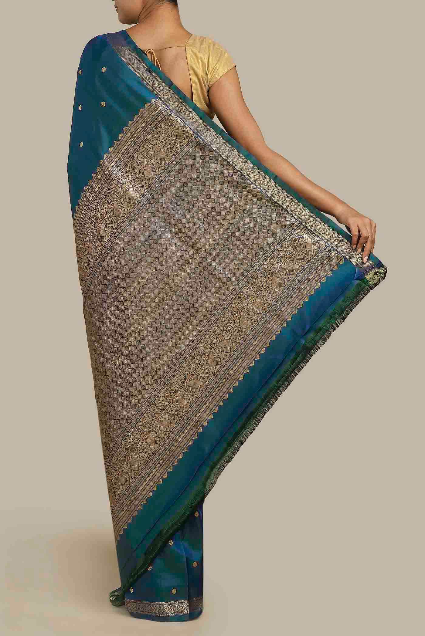 Blue Kanchipuram Silk Saree