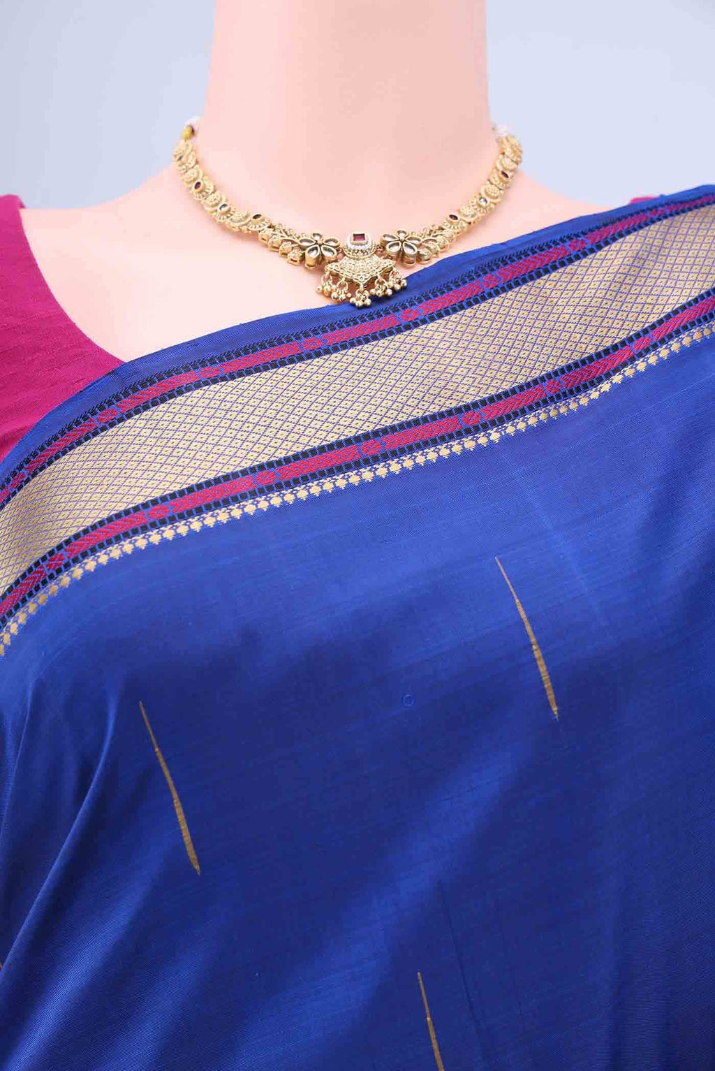 Navy Blue Kanchipuram Silk Saree