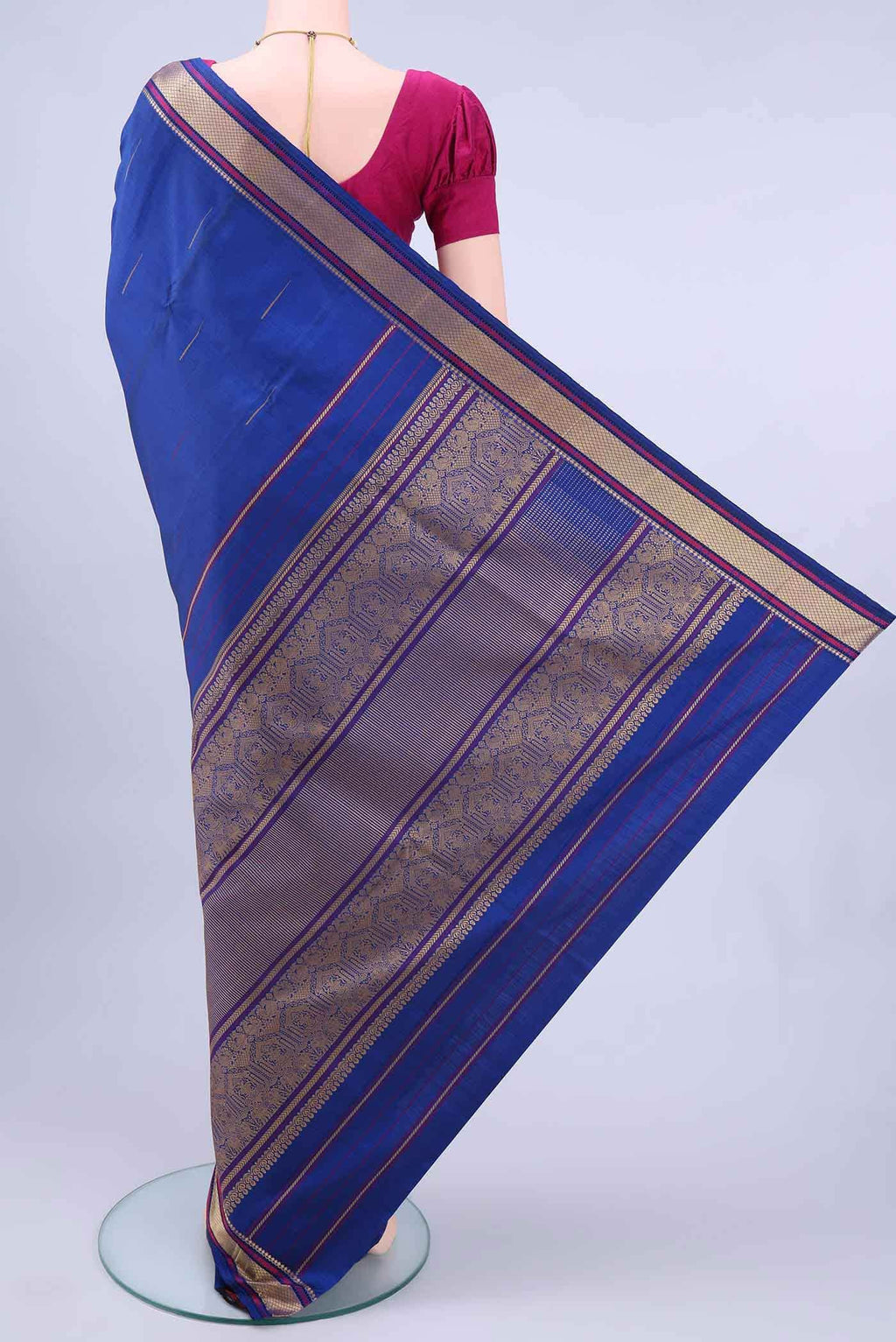 Navy Blue Kanchipuram Silk Saree