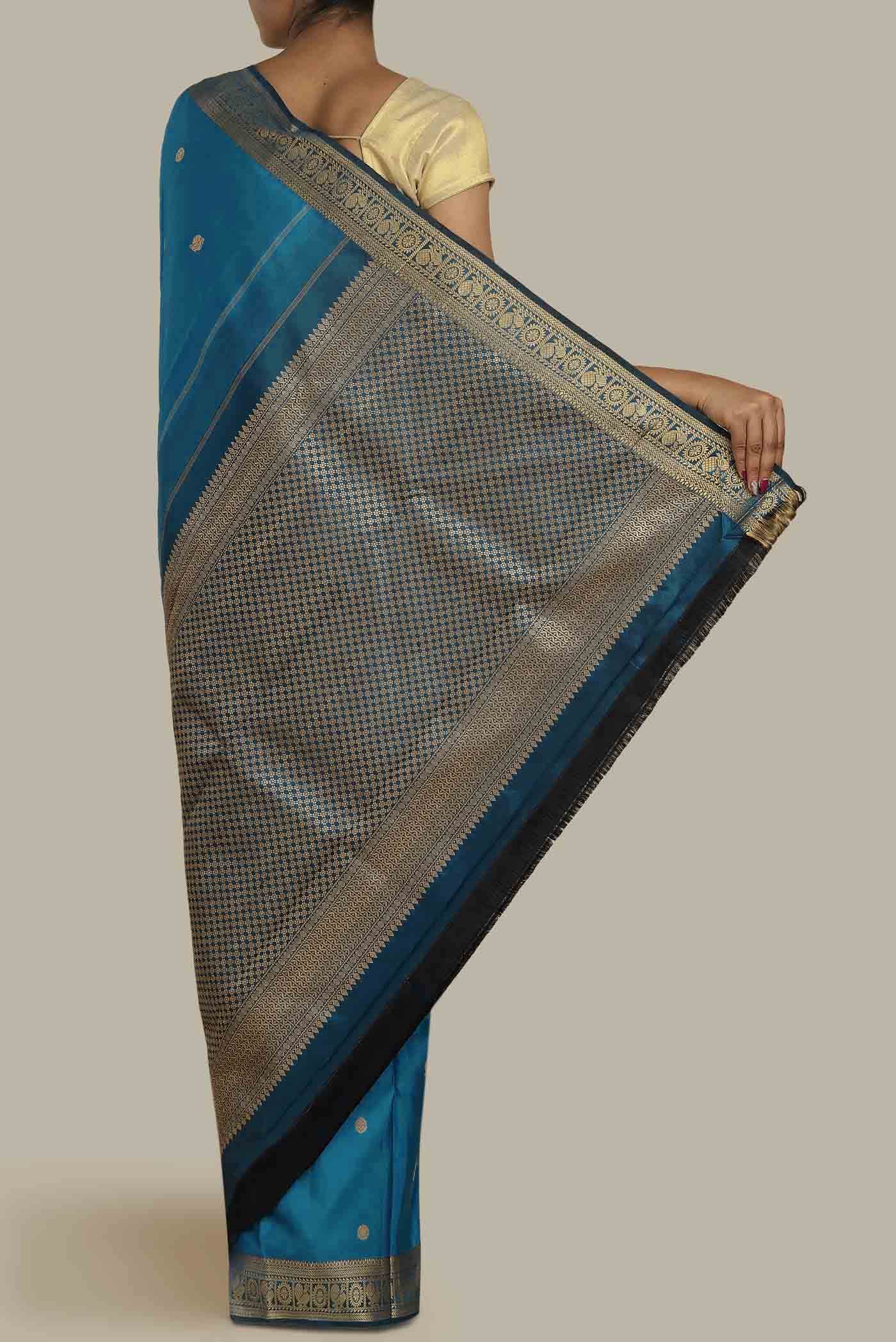 Blue Kanchipuram Silk Saree