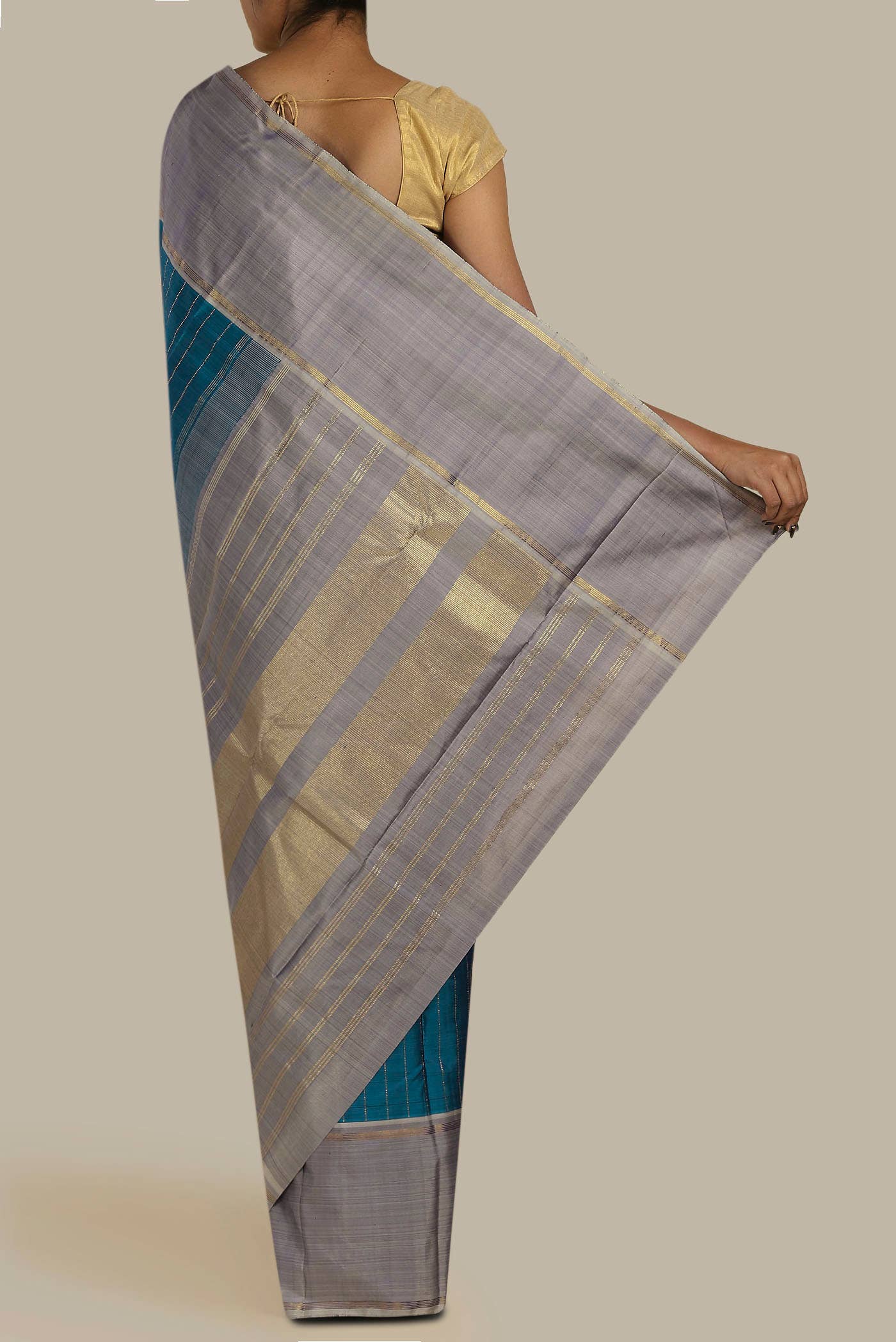 Blue Kanchipuram Silk Saree