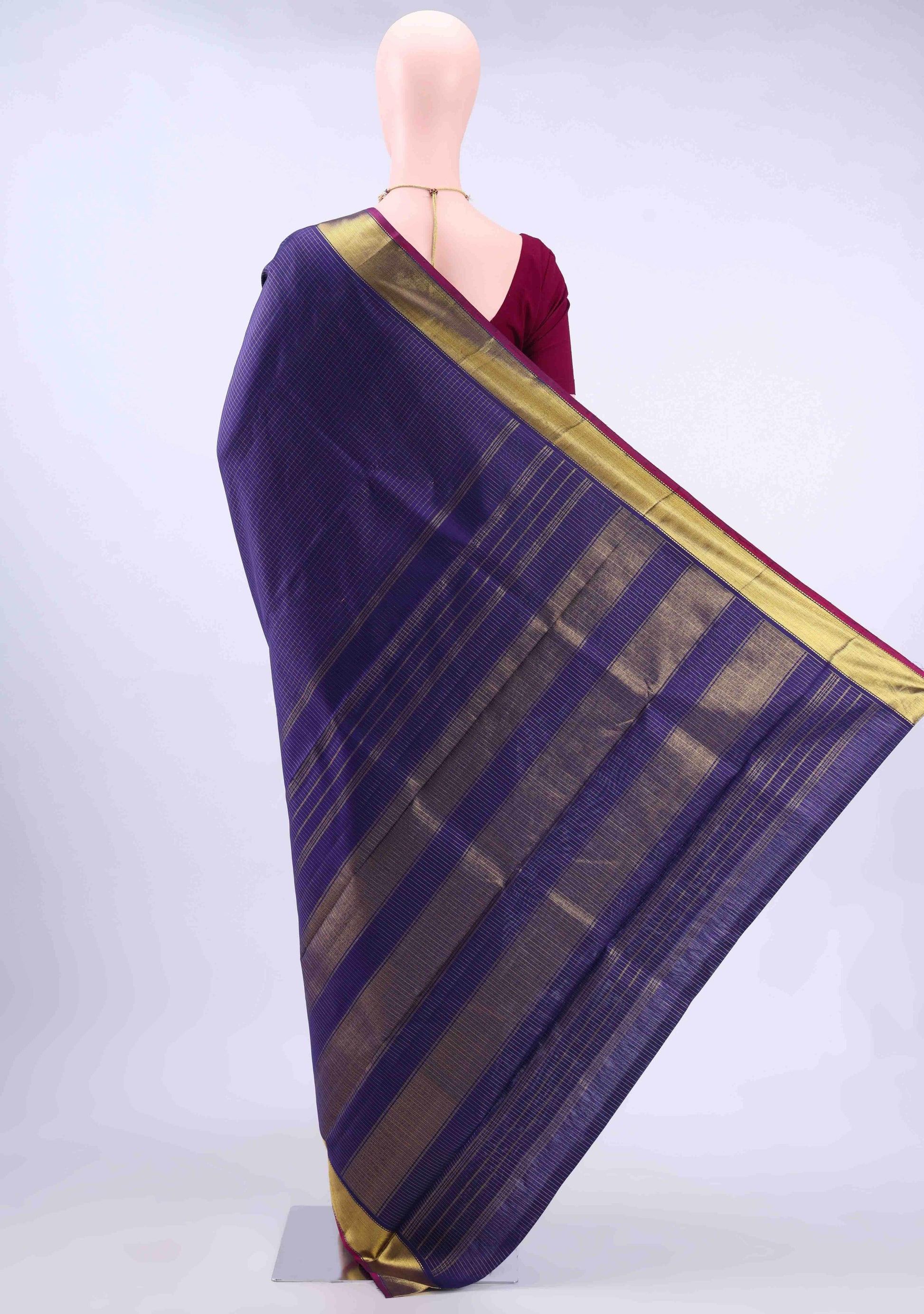 Navy Blue Kanchipuram Silk Saree