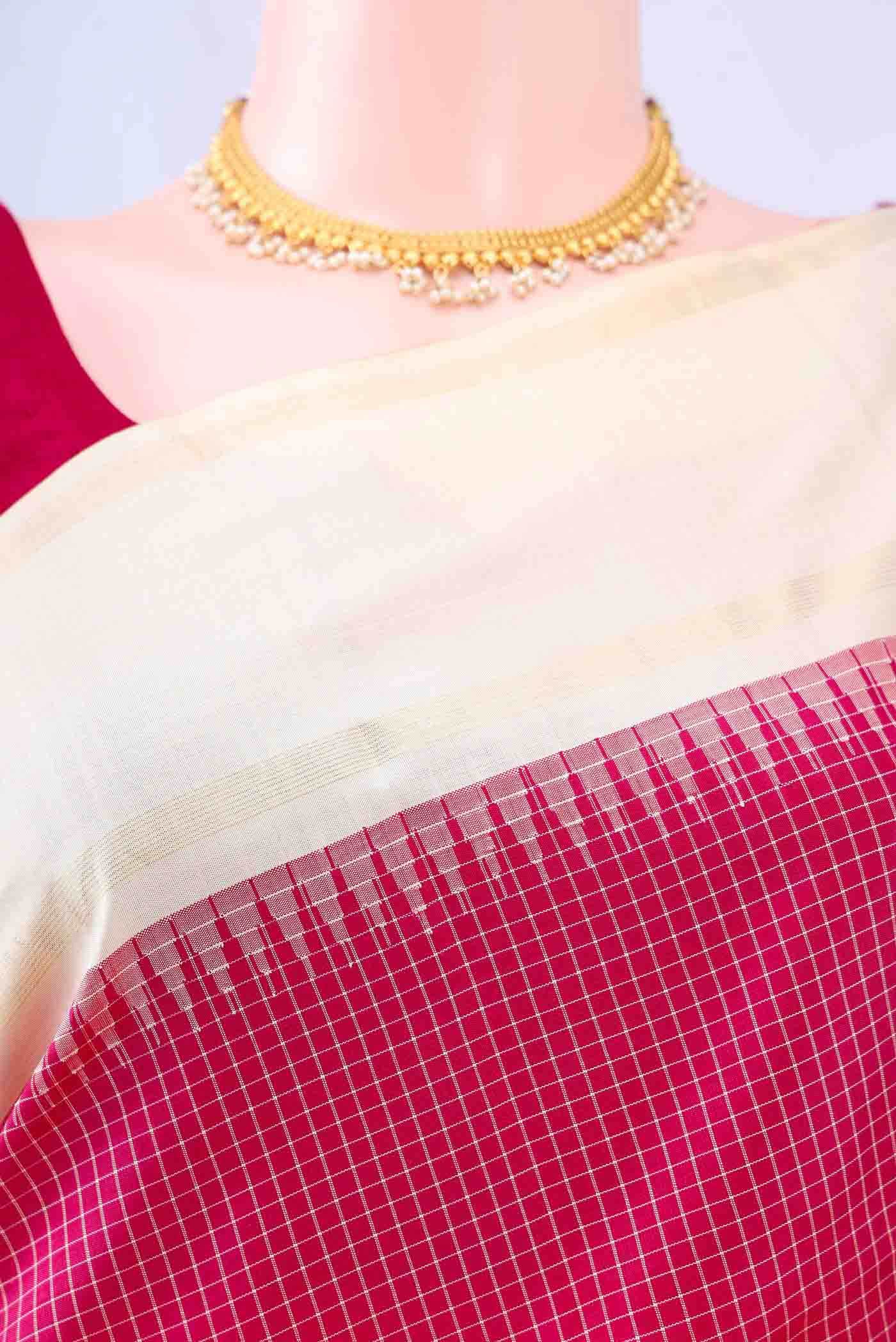 Dark Pink Kanchipuram Silk Saree