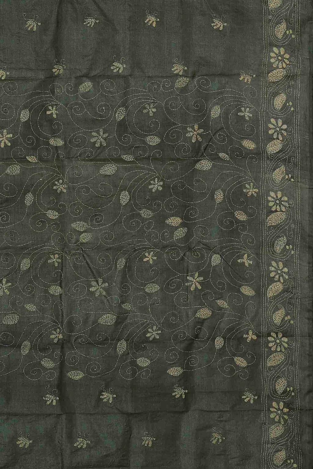 Green Bhagalpuri Tussar Silk Saree