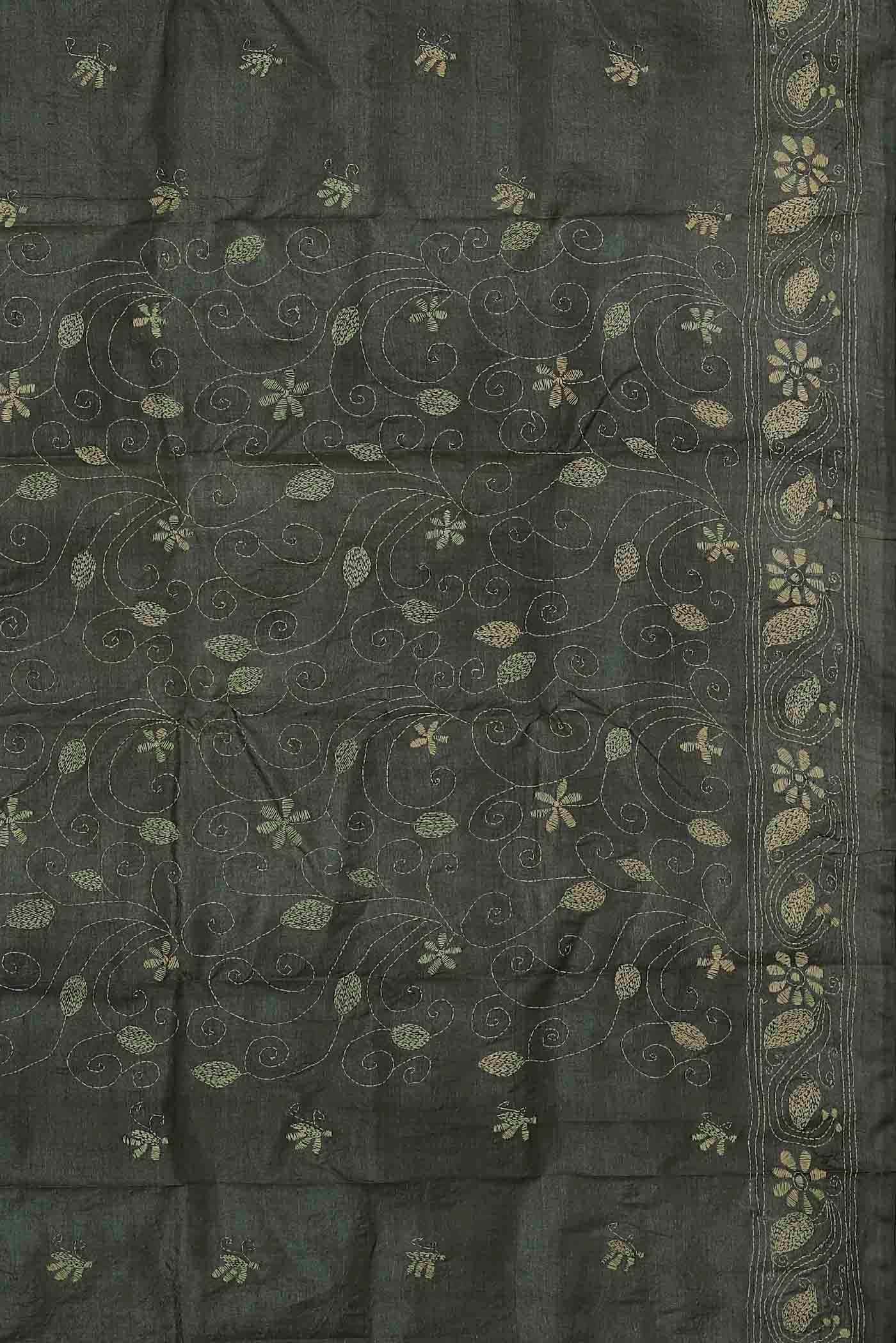 Green Bhagalpuri Tussar Silk Saree