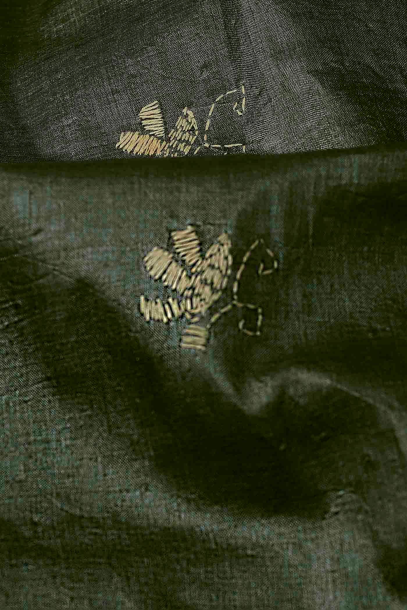 Green Bhagalpuri Tussar Silk Saree