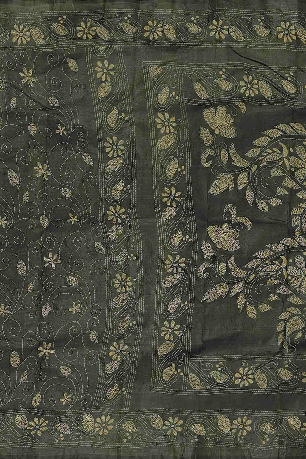 Green Bhagalpuri Tussar Silk Saree