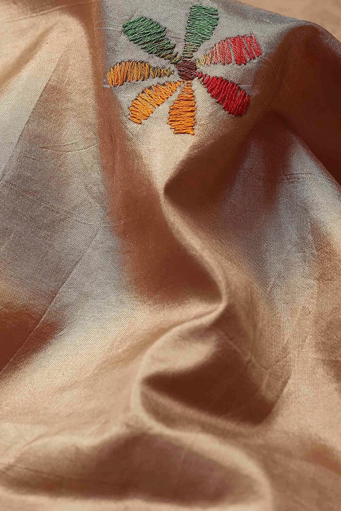 Beige Dual Tone Tussar Silk Saree