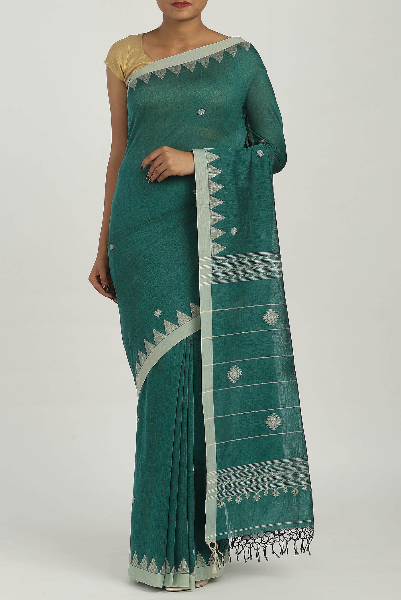 Green Bengal Cotton Saree