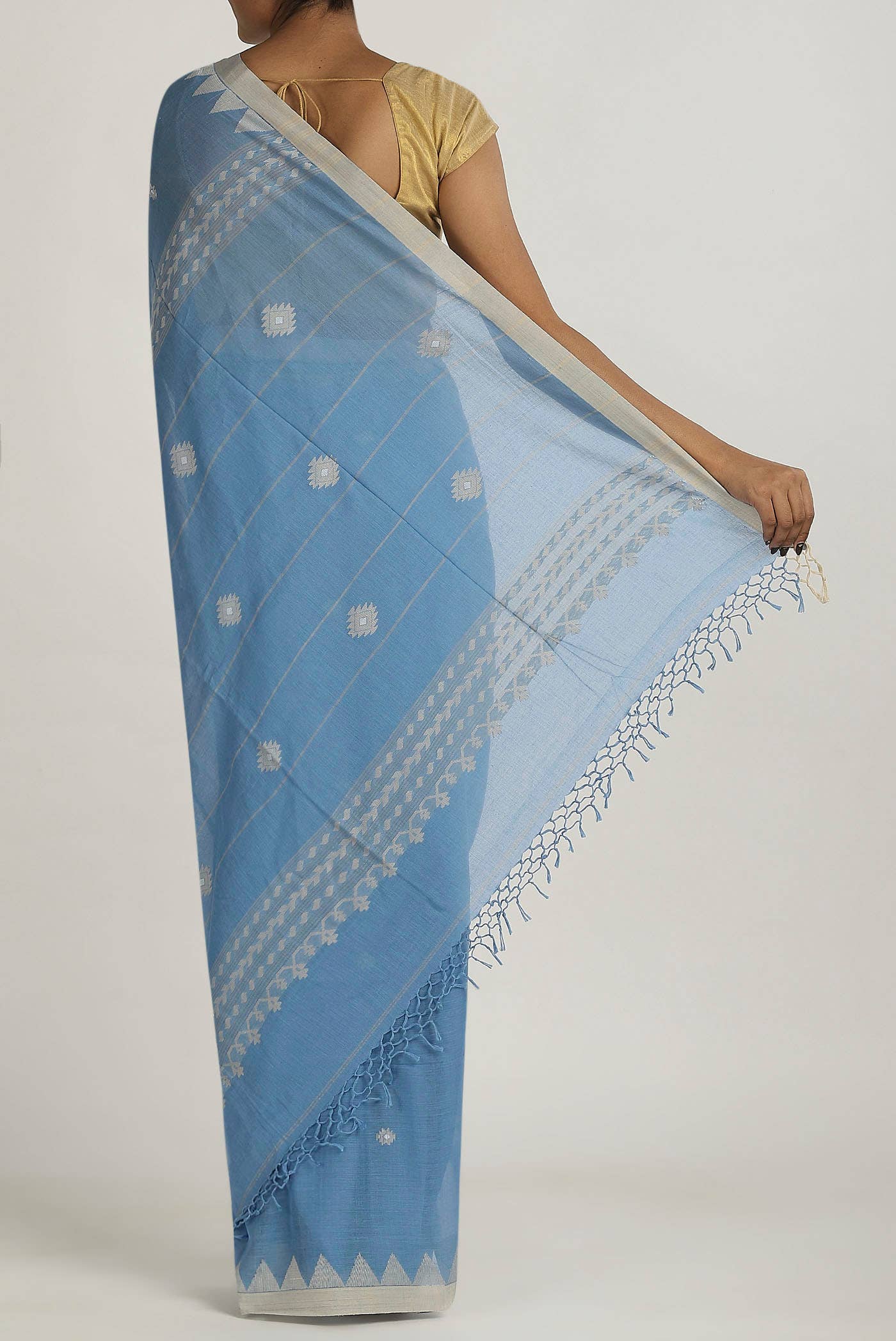 Blue Bengal Cotton Saree