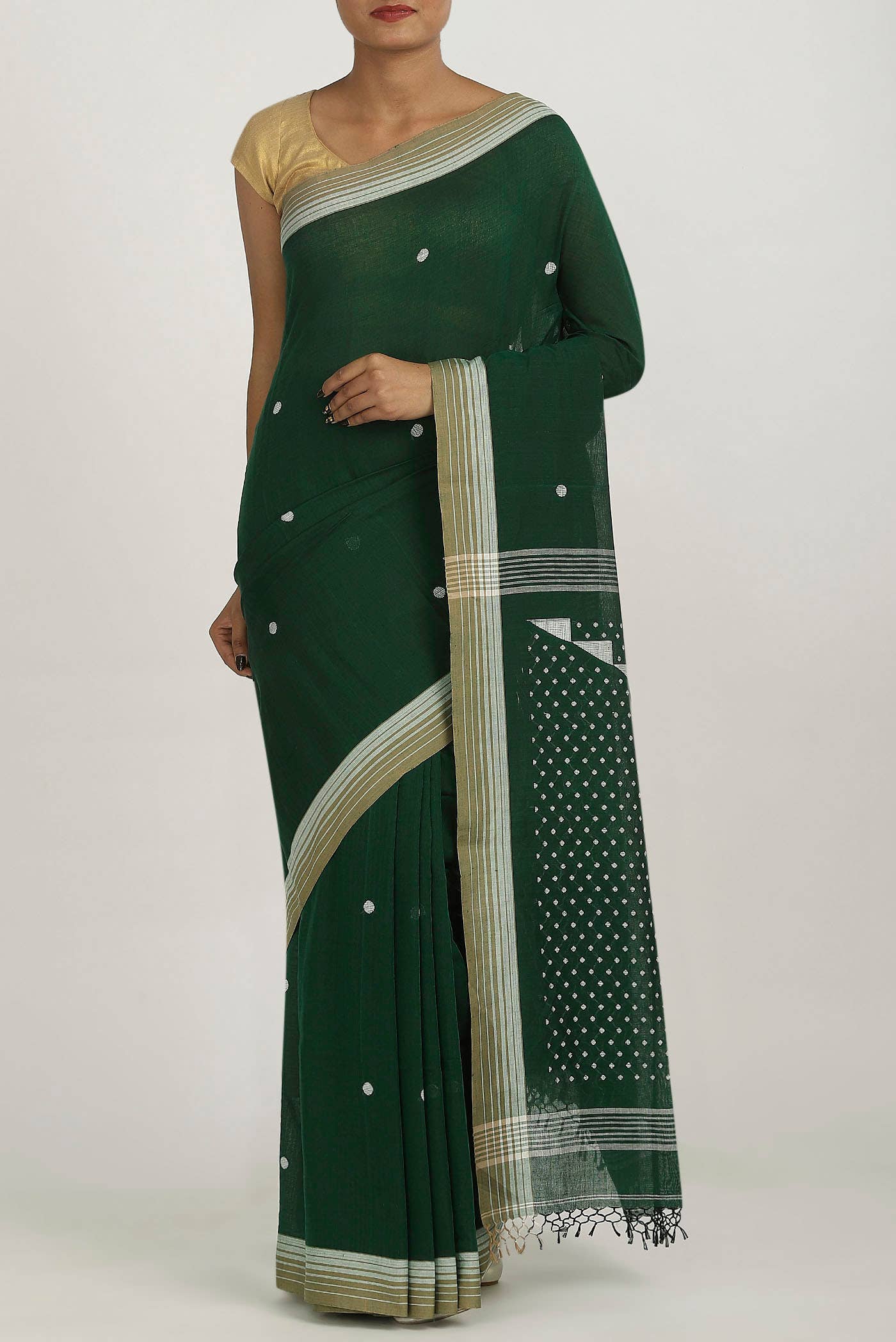 Green Bengal Cotton Saree