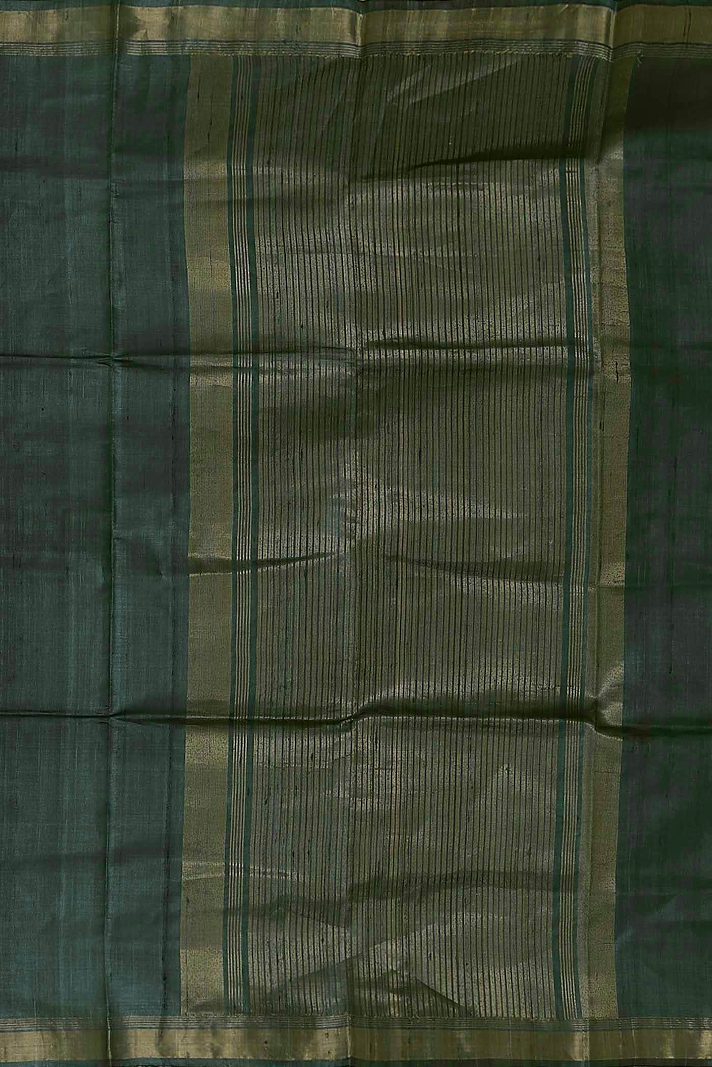 Green Bhagalpuri Tussar Silk Saree