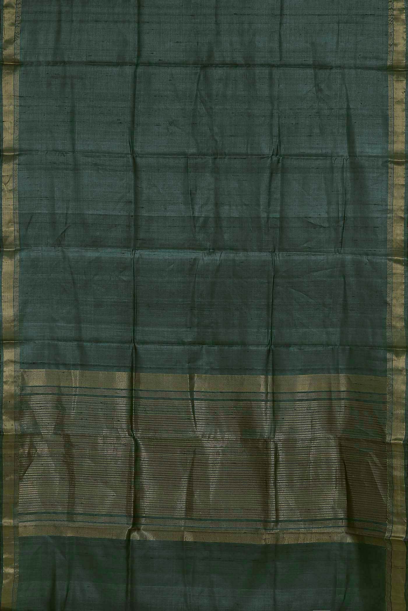 Green Bhagalpuri Tussar Silk Saree