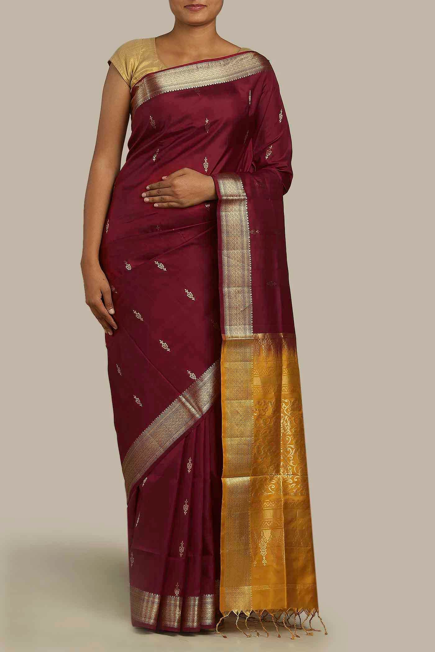 Maroon Soft Silk Saree
