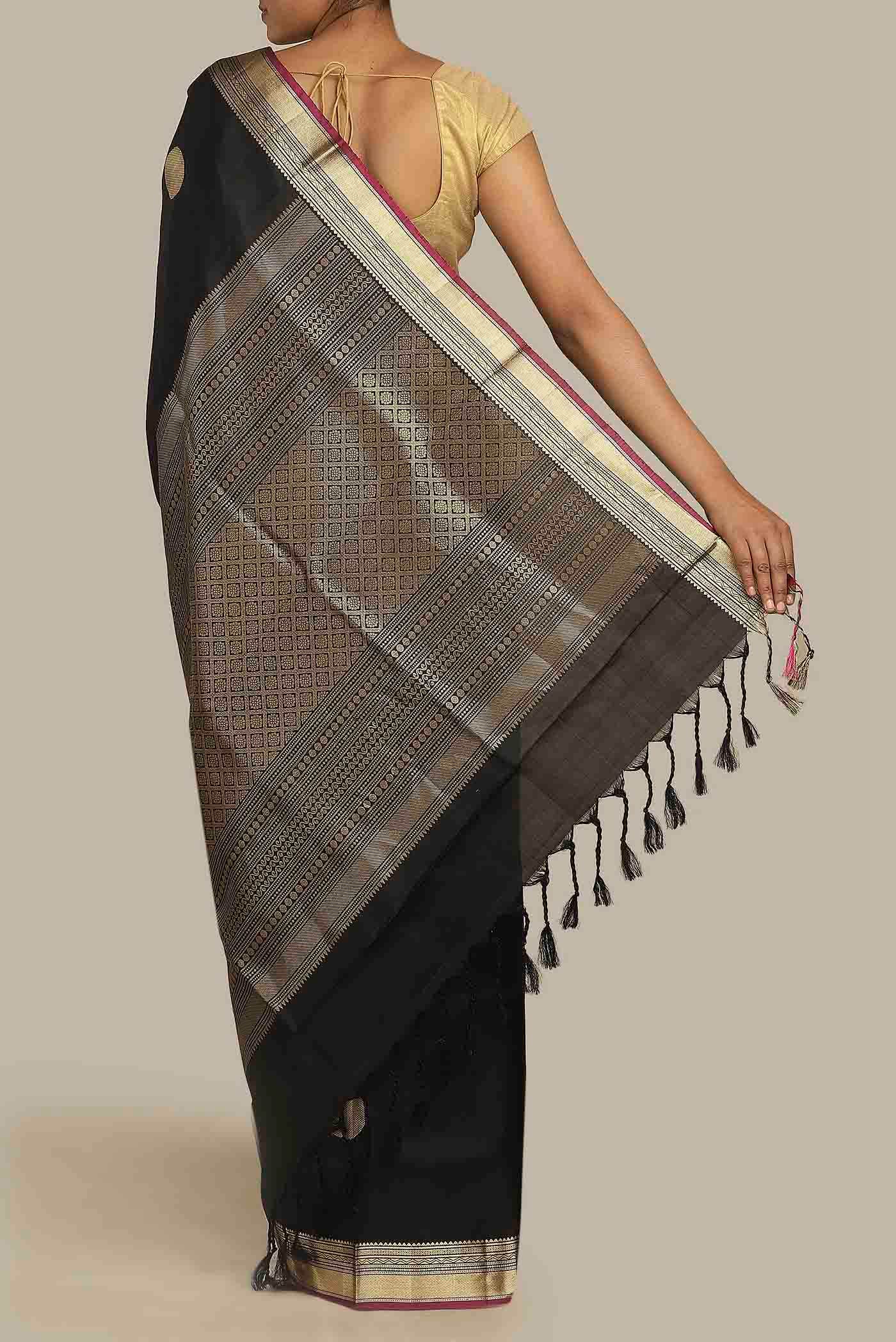 Black Soft Silk Saree