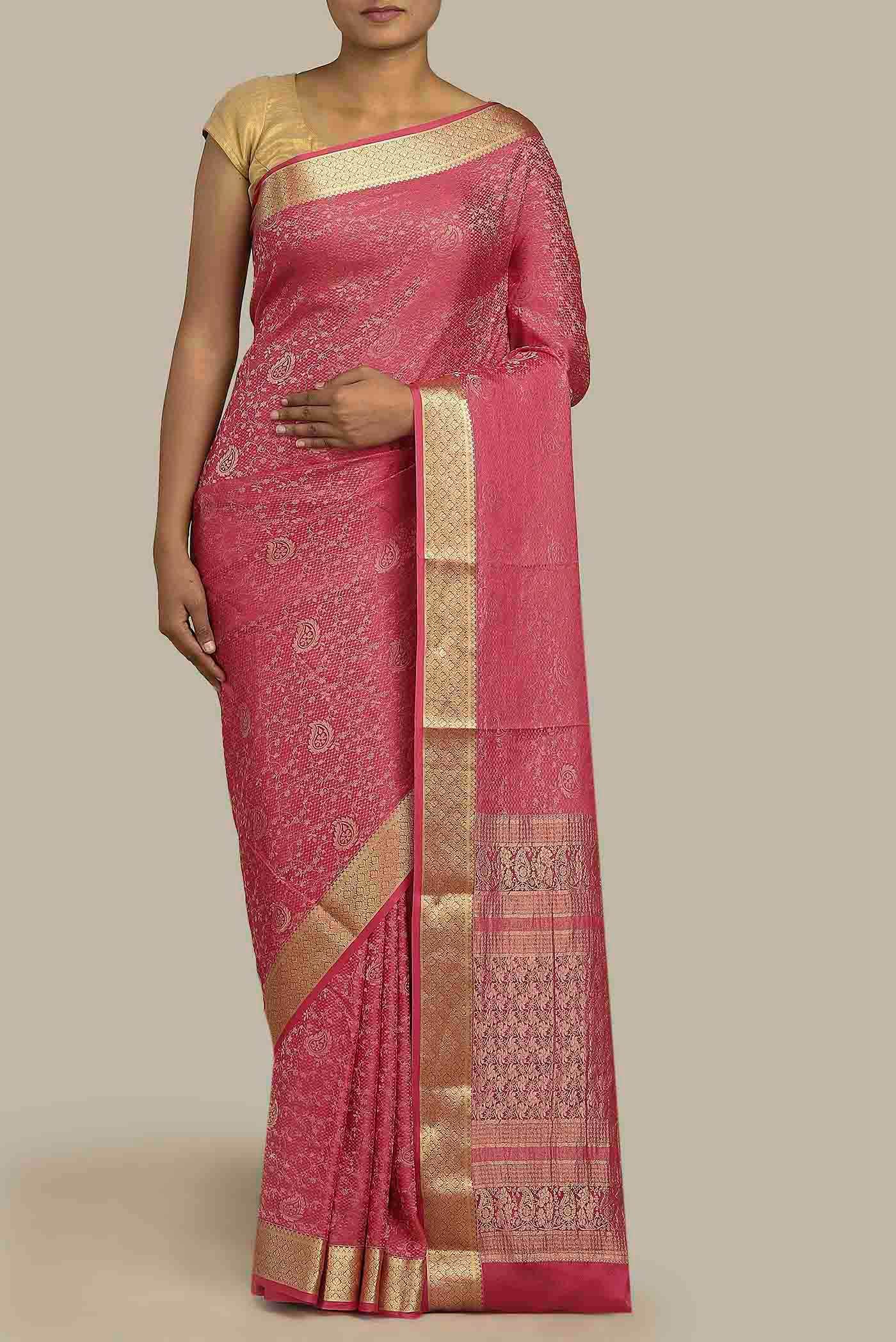 Coral Mysore Crepe Saree
