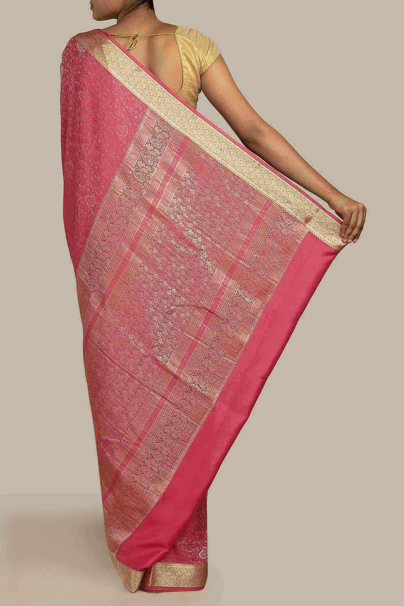 Coral Mysore Crepe Saree