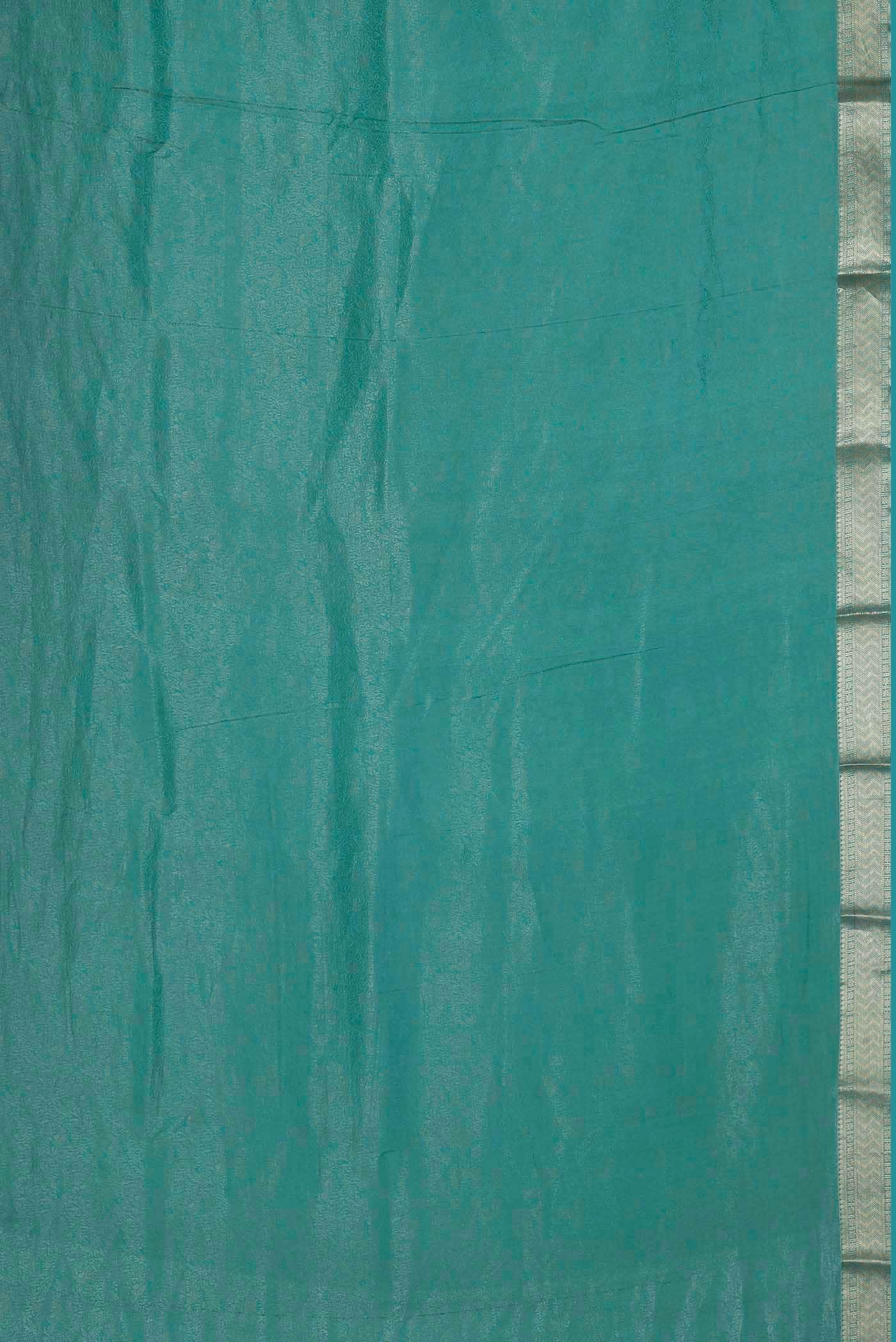 Turquoise Mysore Crepe Saree