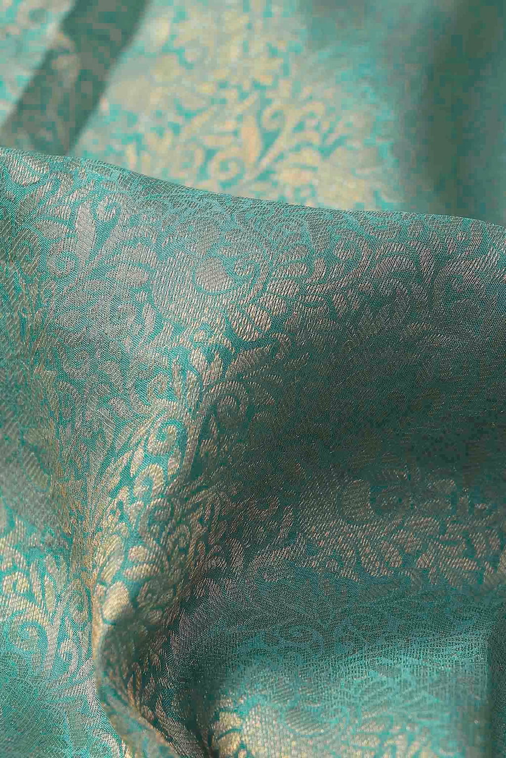 Turquoise Mysore Crepe Saree