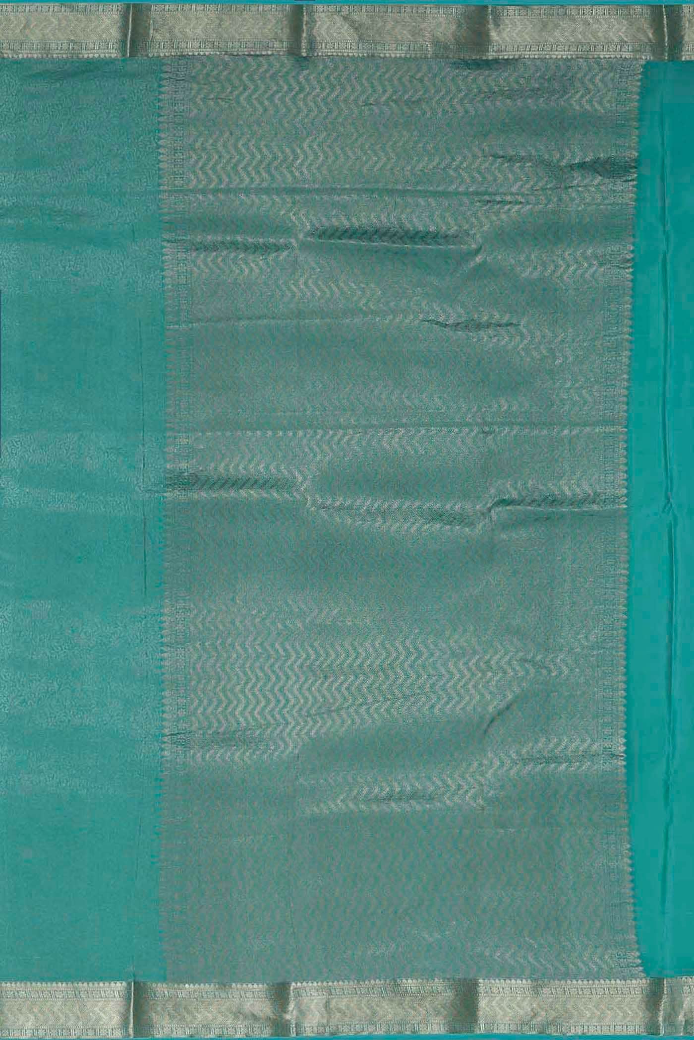 Turquoise Mysore Crepe Saree