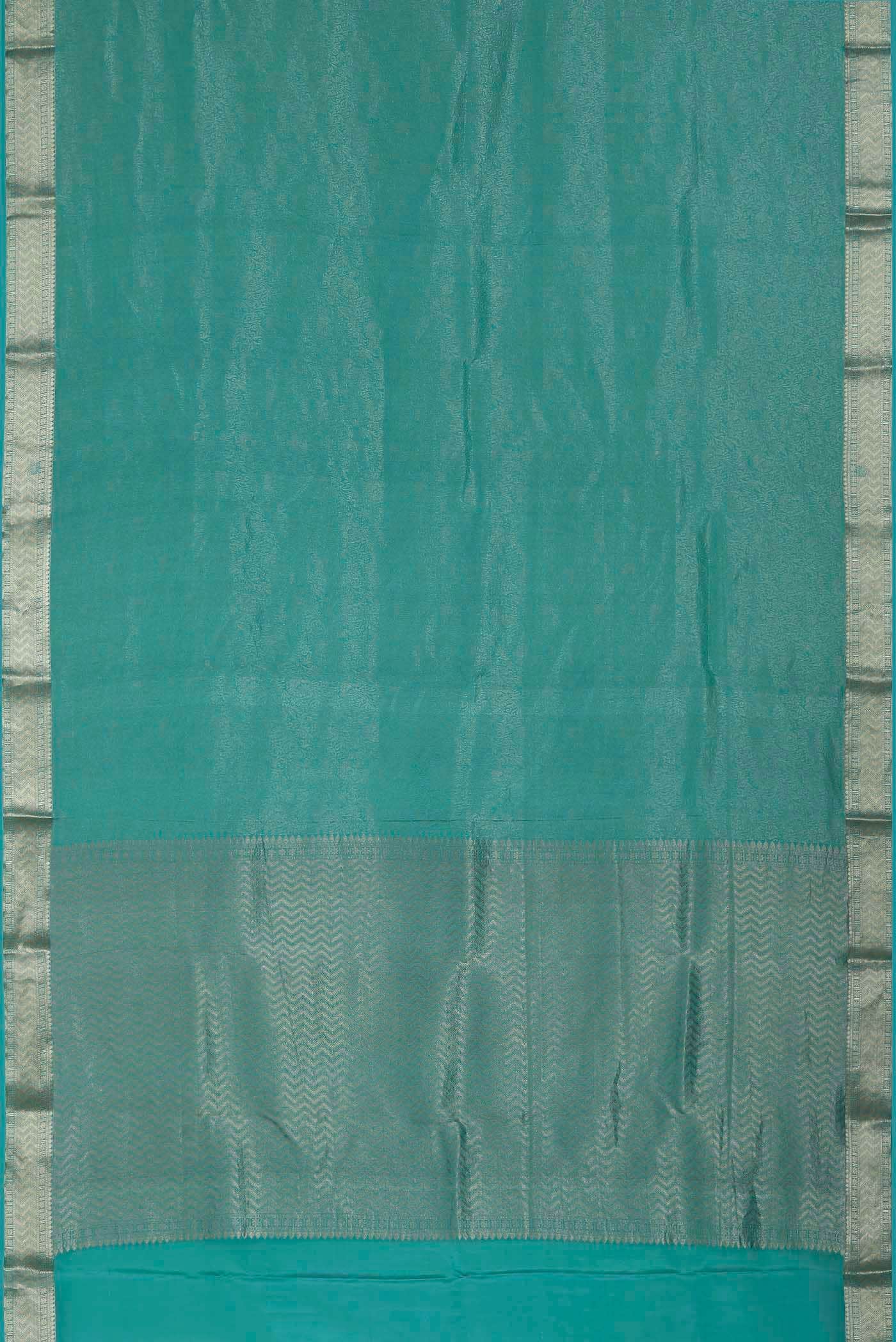 Turquoise Mysore Crepe Saree