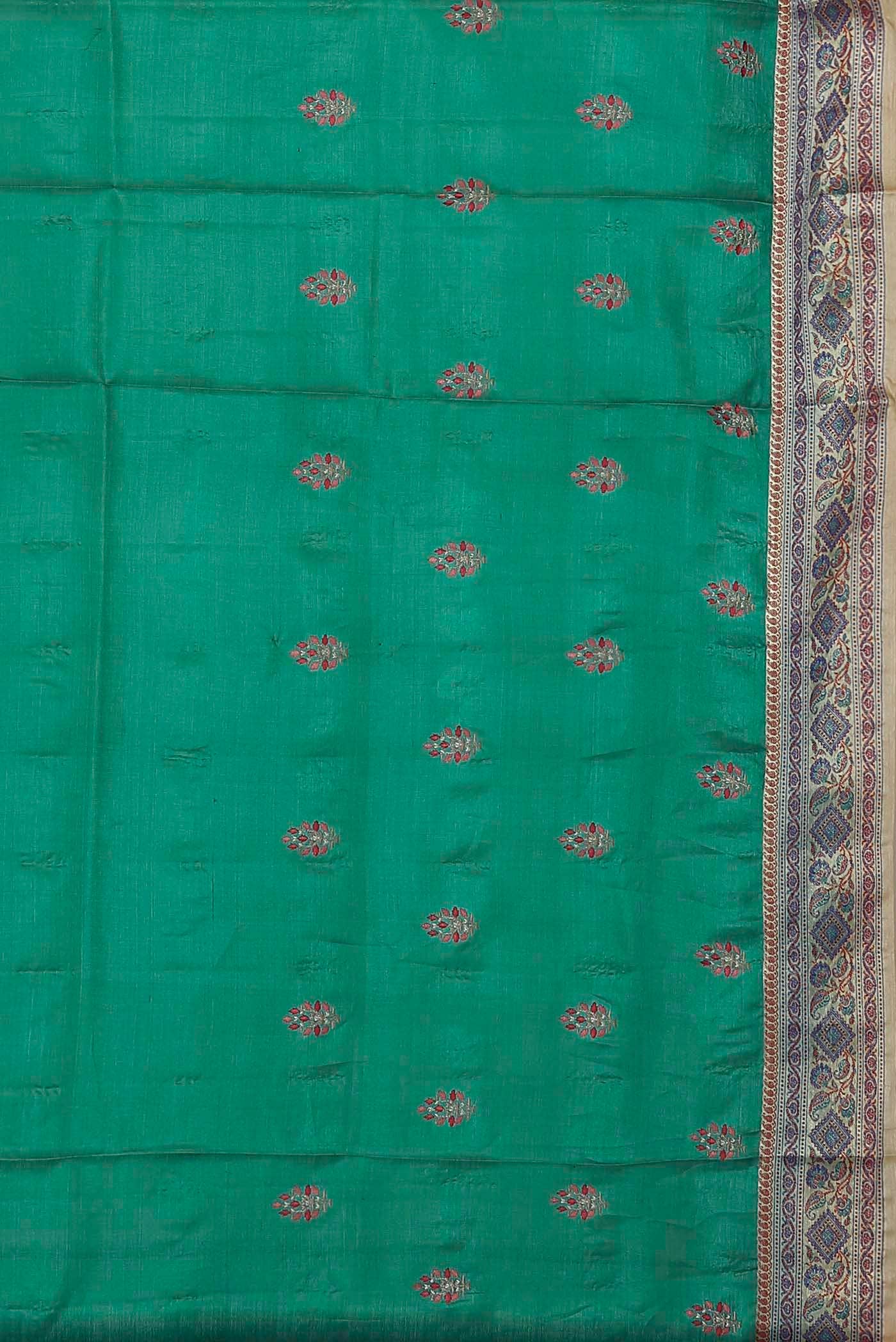 Green Banarasi Tussar Silk Saree