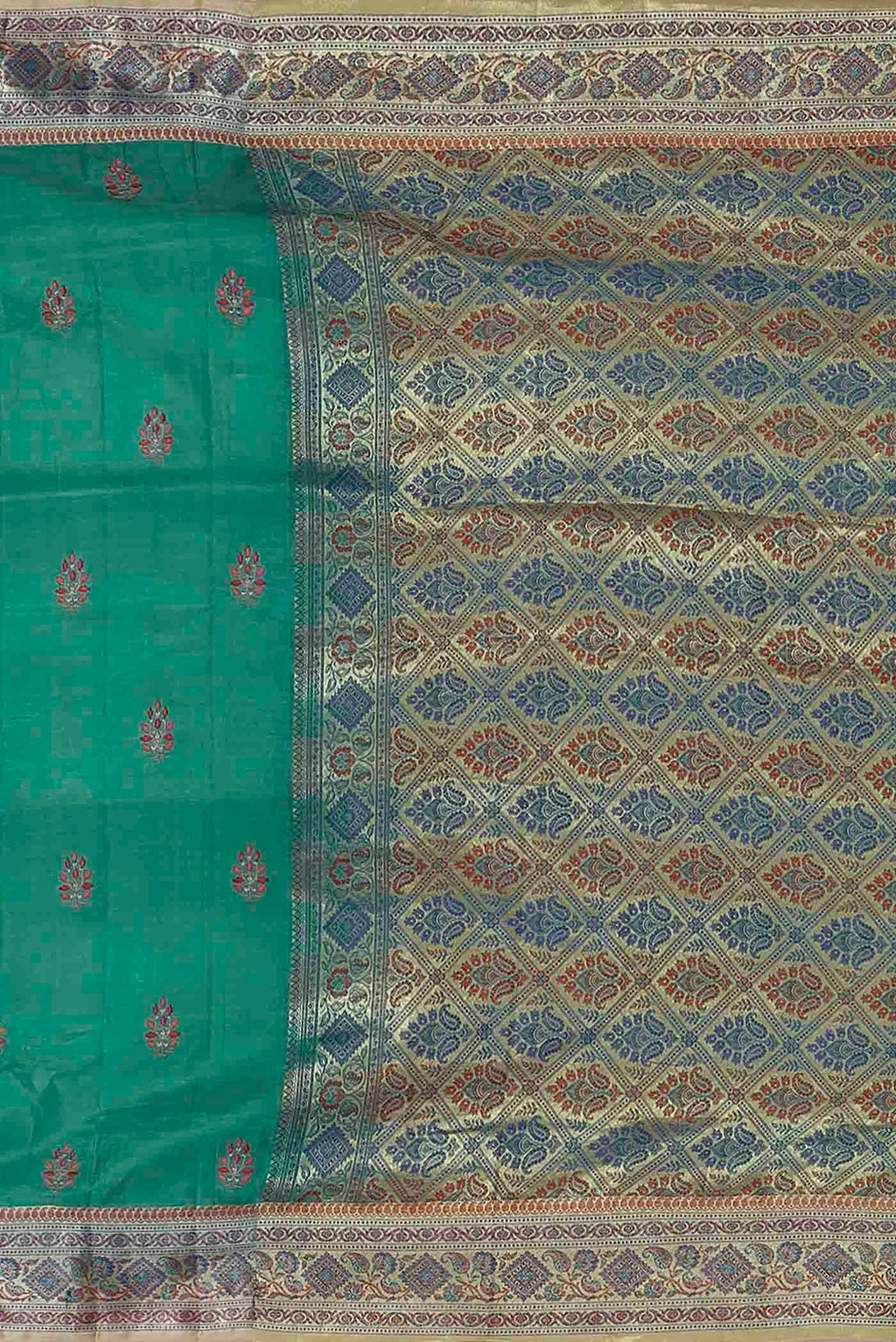 Green Banarasi Tussar Silk Saree