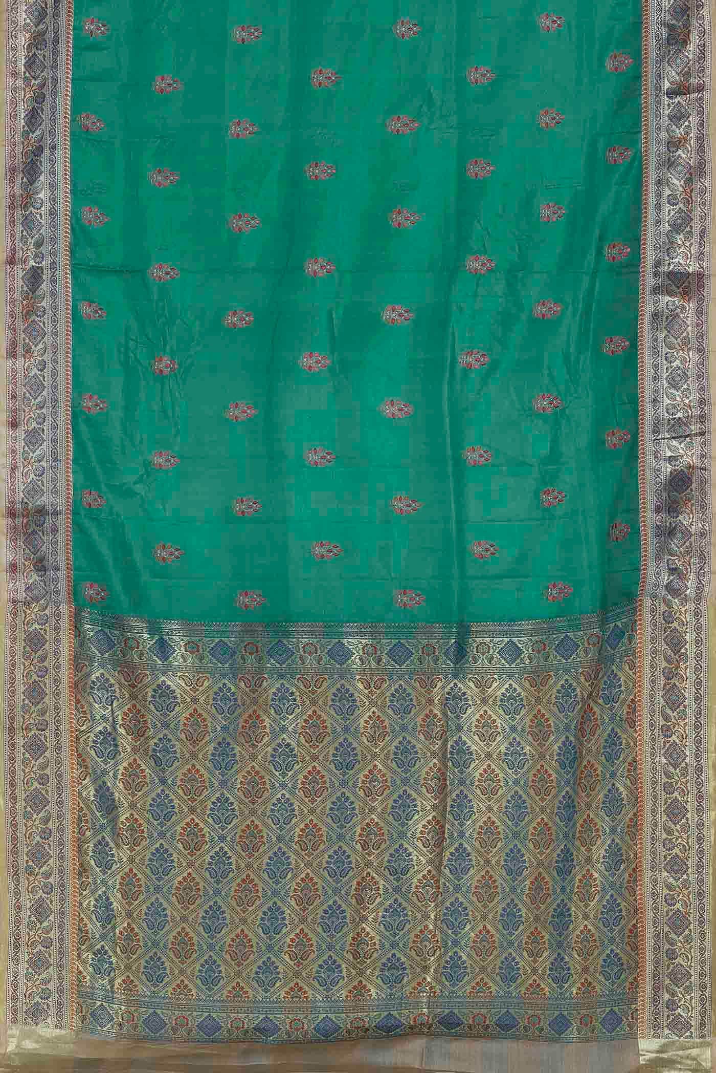 Green Banarasi Tussar Silk Saree