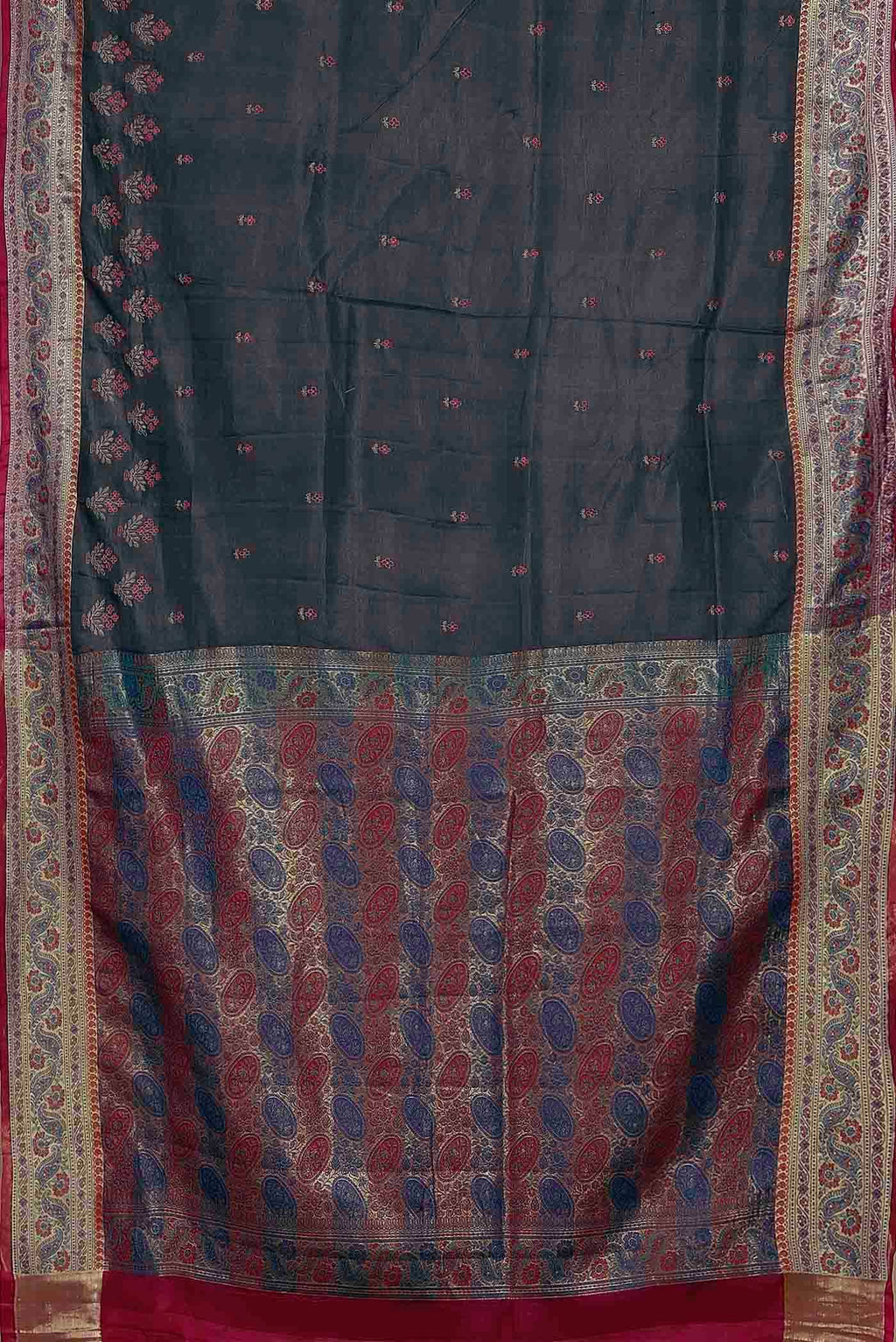 Grey Banarasi Tussar Silk Saree
