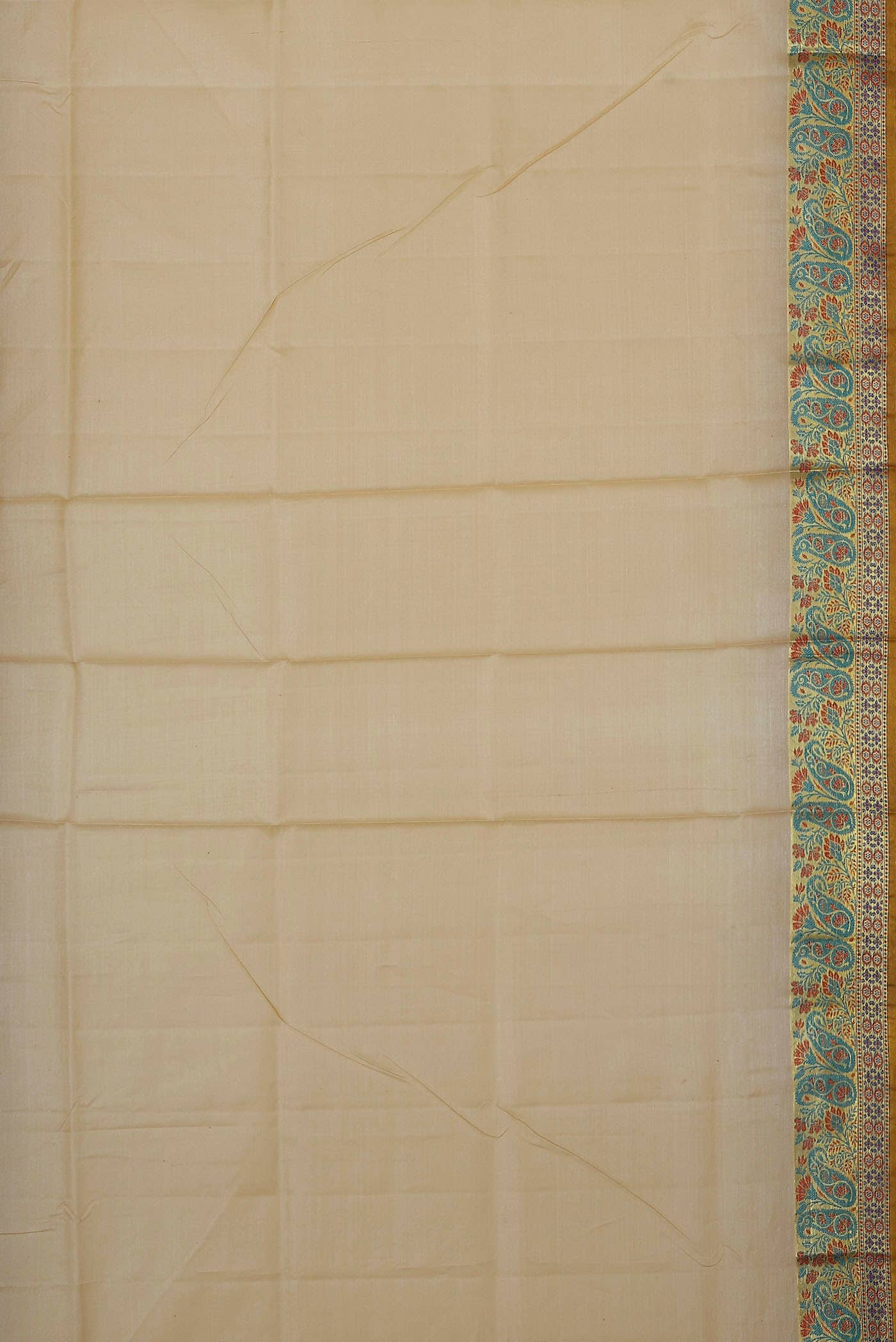 Beige Banarasi Tussar Silk Saree