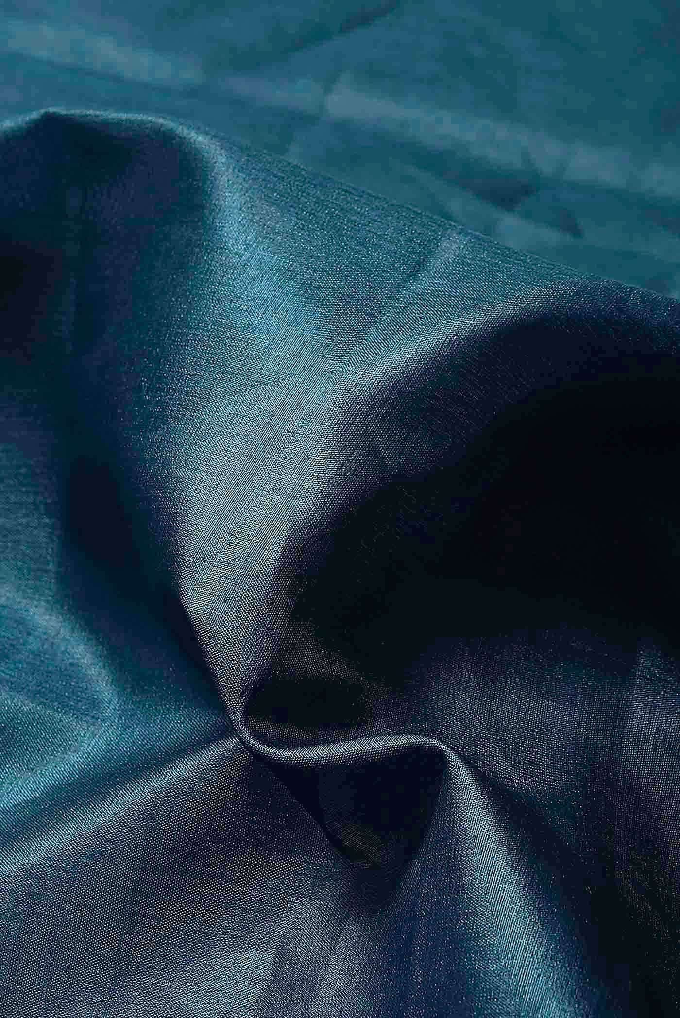 Blue Banarasi Tussar Silk Saree