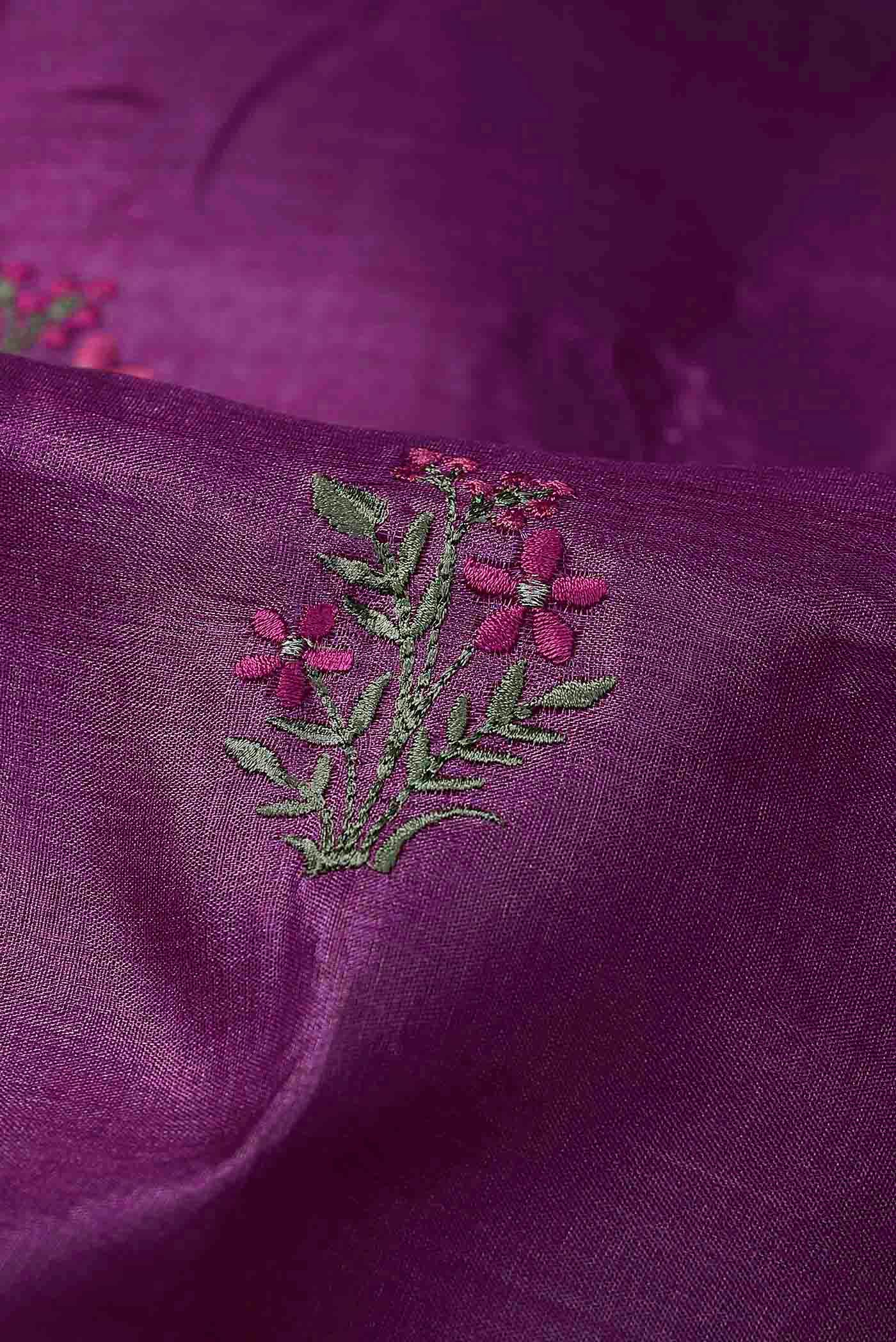 Magenta Banarasi Tussar Silk Saree