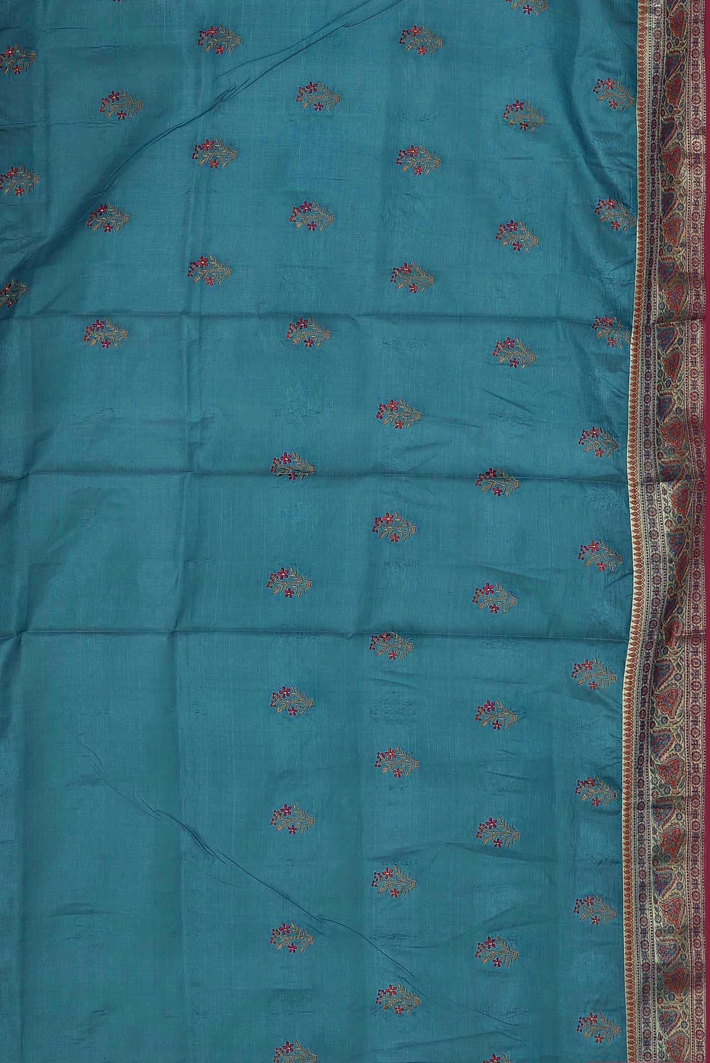 Blue Banarasi Tussar Silk Saree