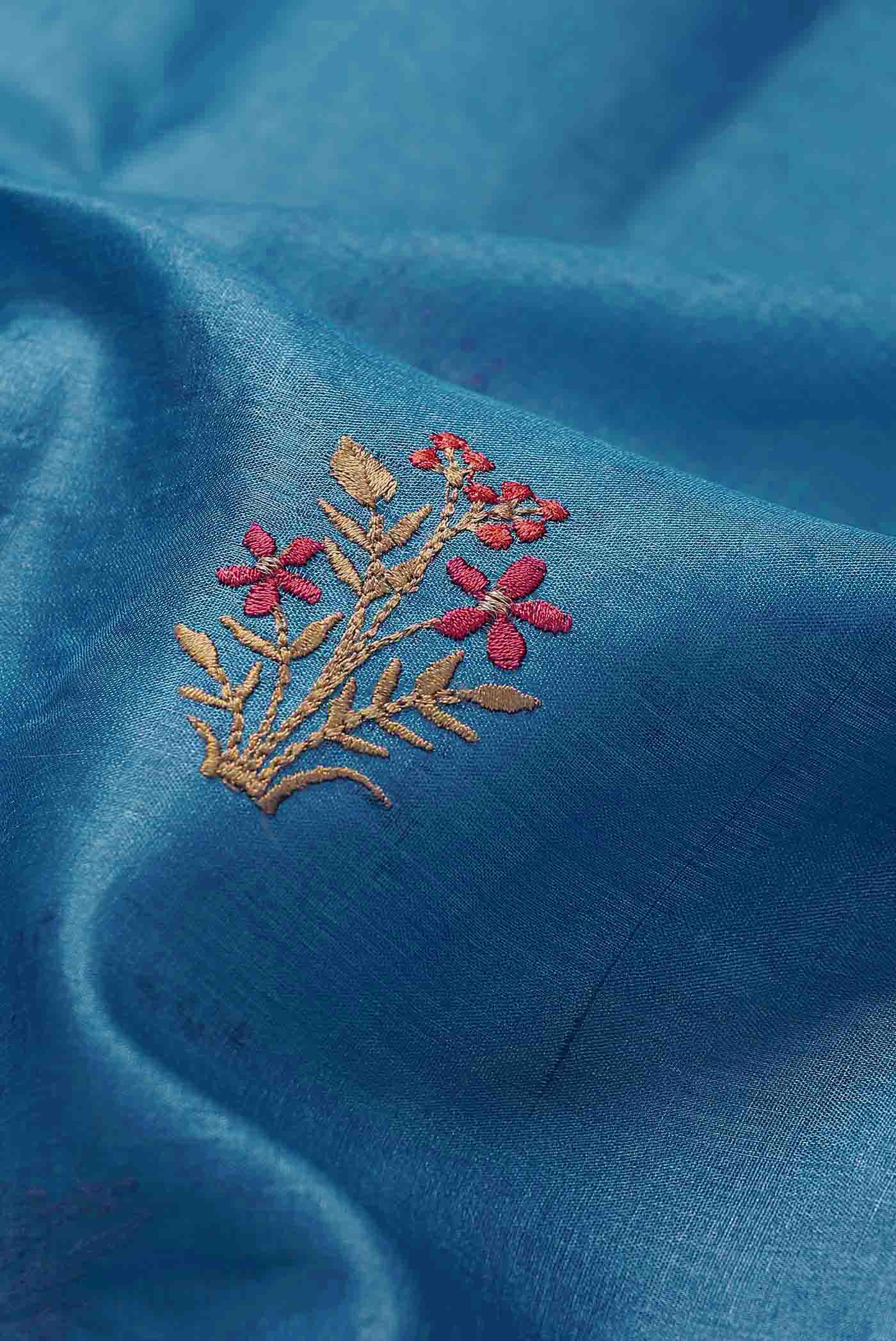 Blue Banarasi Tussar Silk Saree