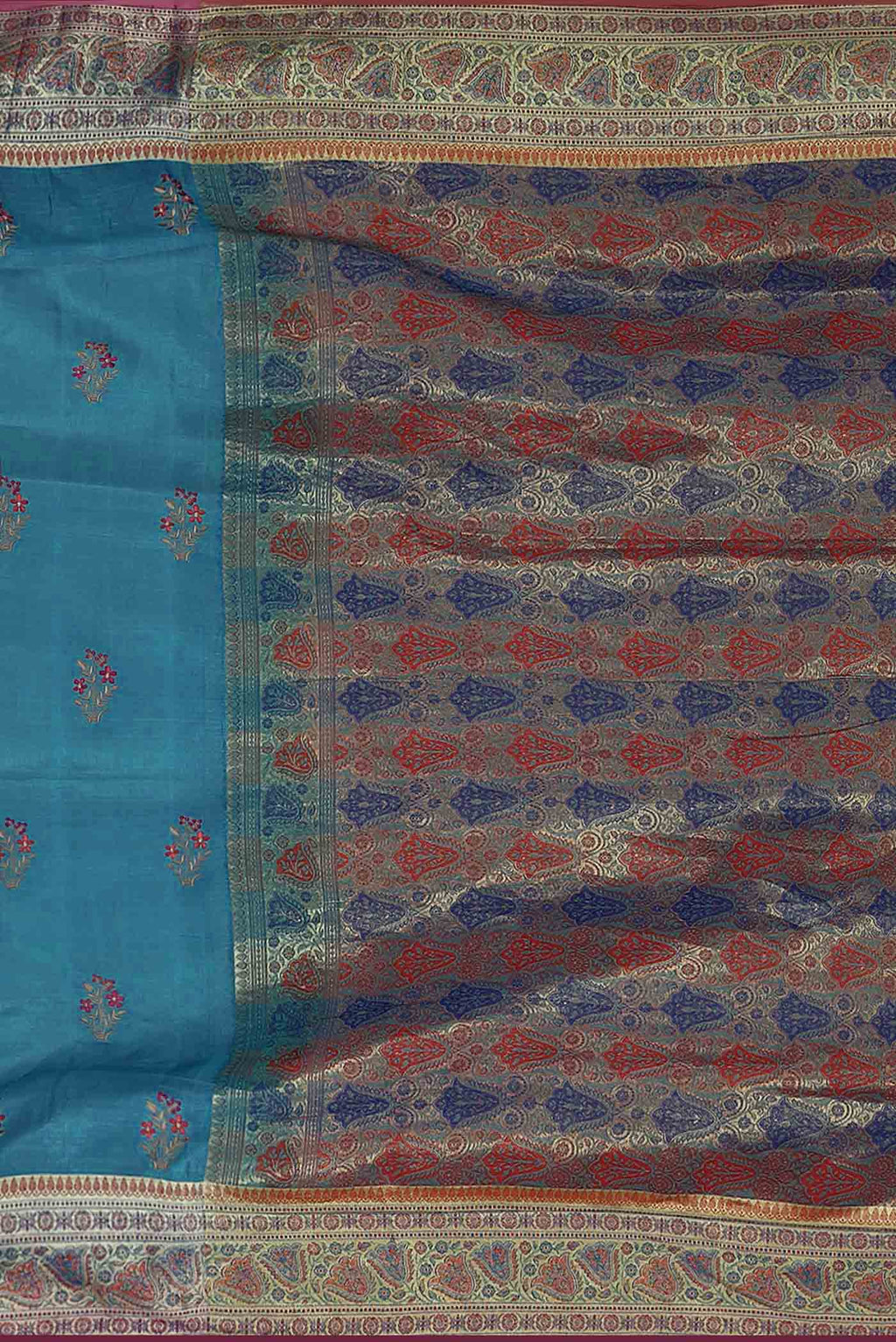 Blue Banarasi Tussar Silk Saree