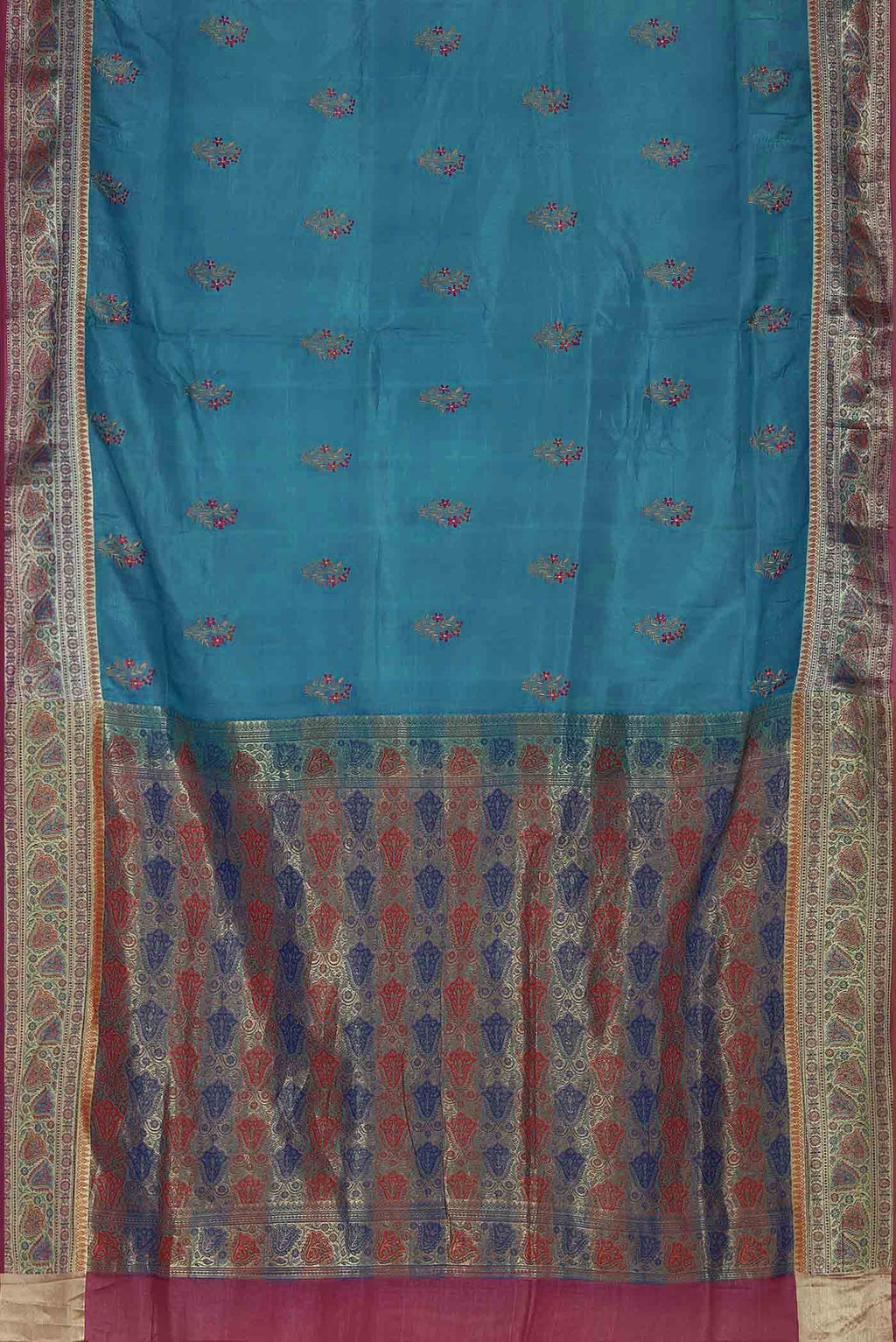 Blue Banarasi Tussar Silk Saree