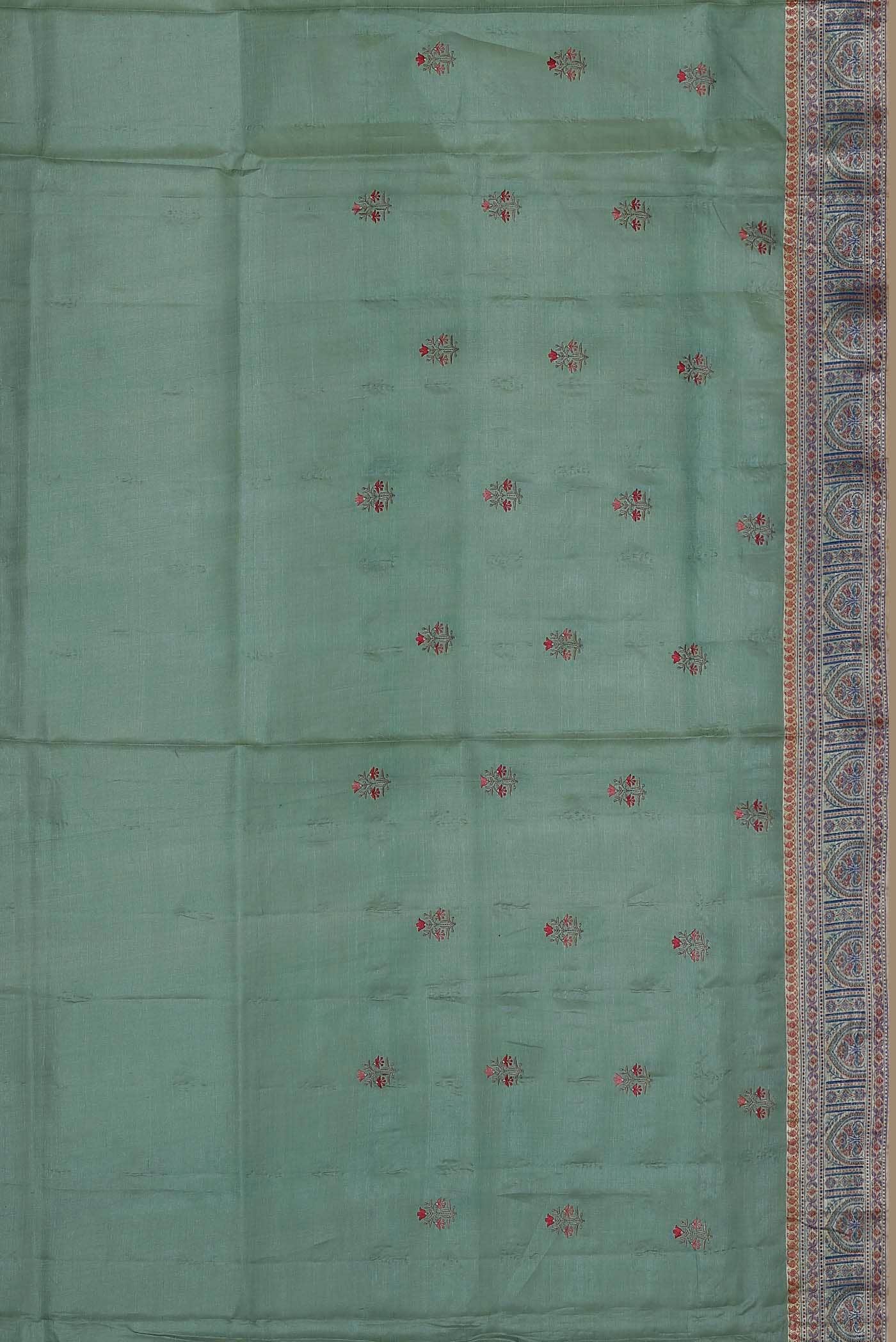 Green Banarasi Tussar Silk Saree