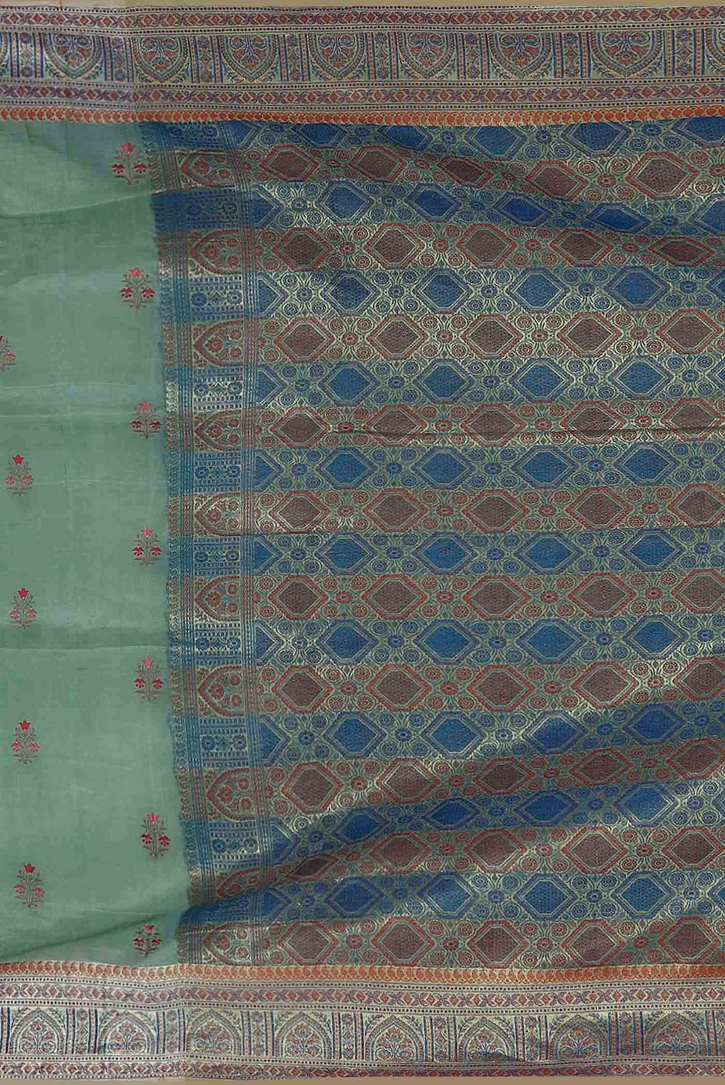 Green Banarasi Tussar Silk Saree