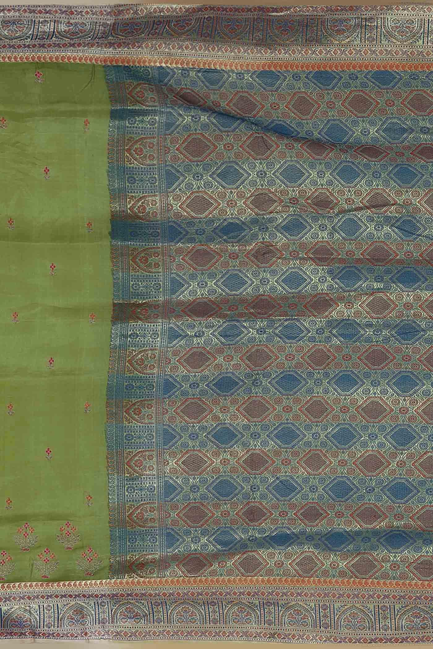 Green Banarasi Tussar Silk Saree