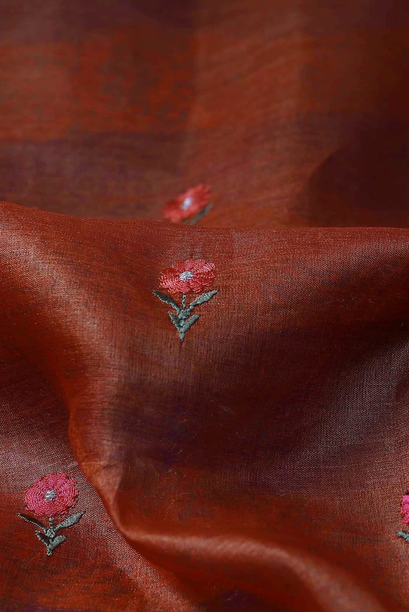 Orange Banarasi Tussar Silk Saree