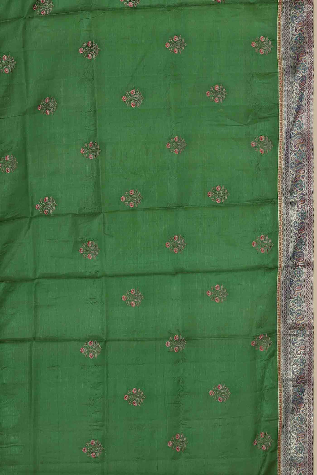 Green Banarasi Tussar Silk Saree