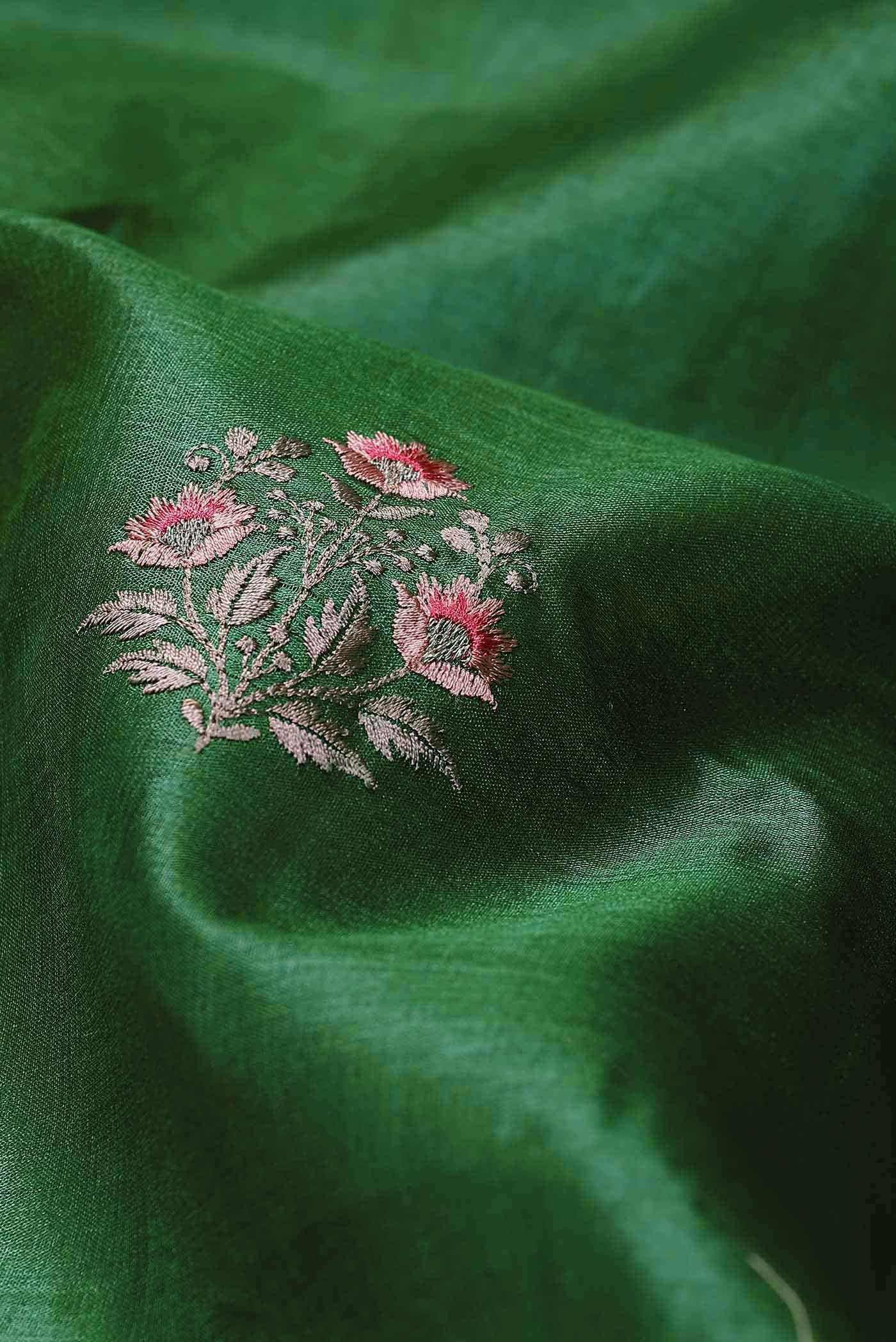 Green Banarasi Tussar Silk Saree