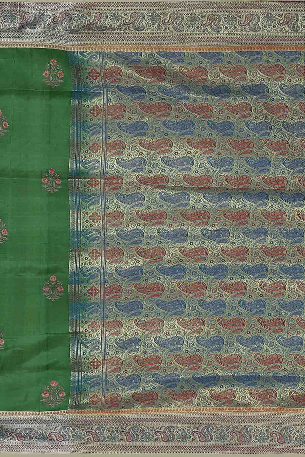 Green Banarasi Tussar Silk Saree