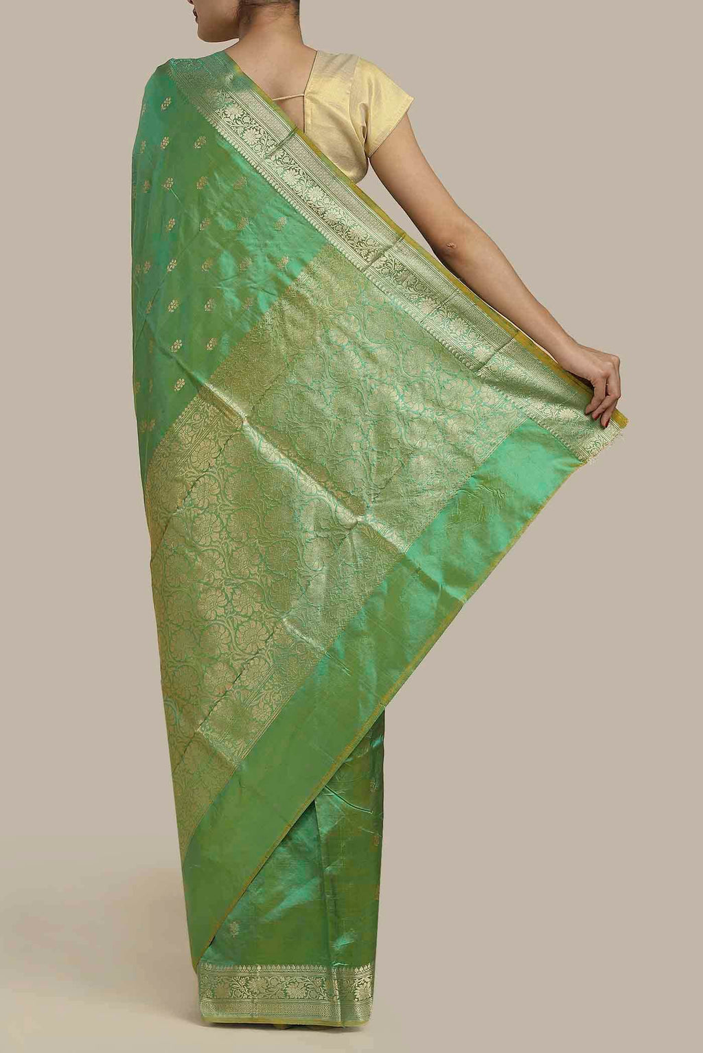 Green Banarasi Katan Silk Saree