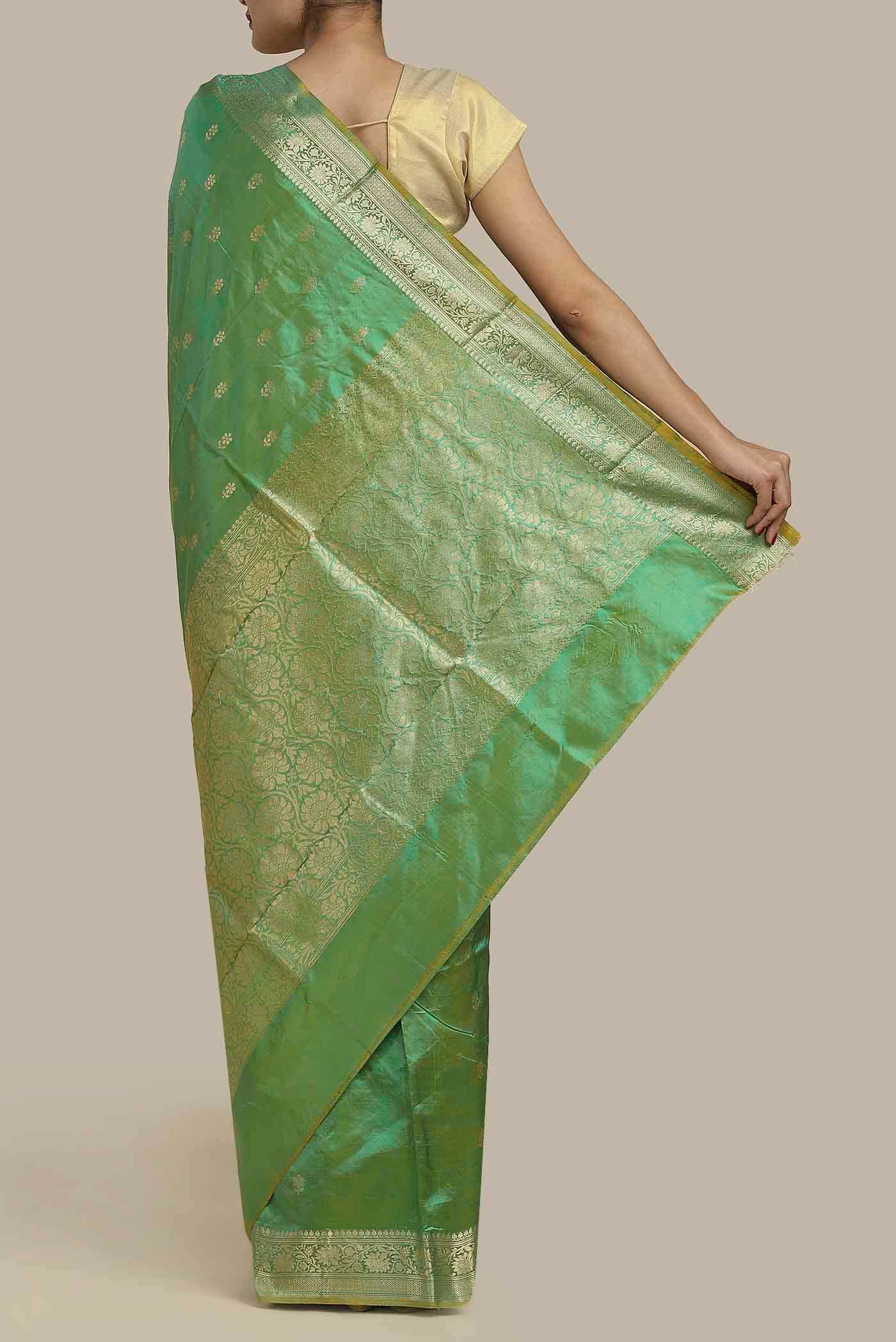 Green Banarasi Katan Silk Saree